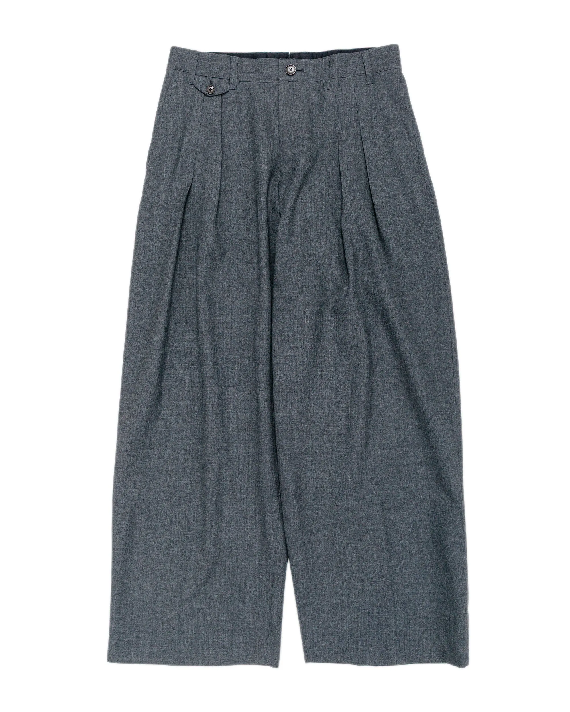 Beams Plus Studio Nicholson Alvy Double Pleat Pant Charcoal sold by Lost & Found