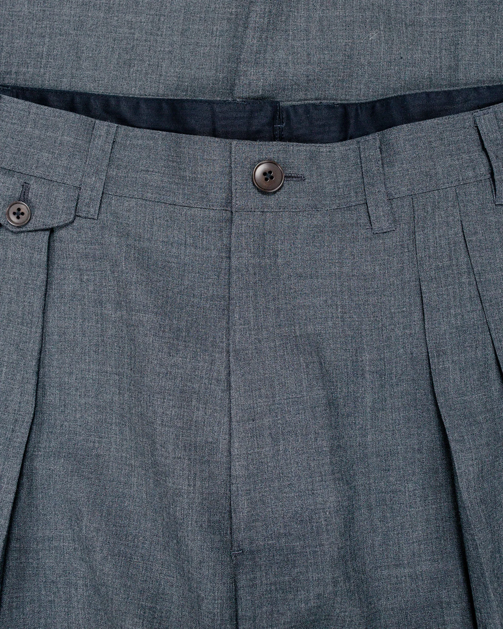 Beams Plus Studio Nicholson Alvy Double Pleat Pant Charcoal sold by Lost & Found product image thumbnail 5