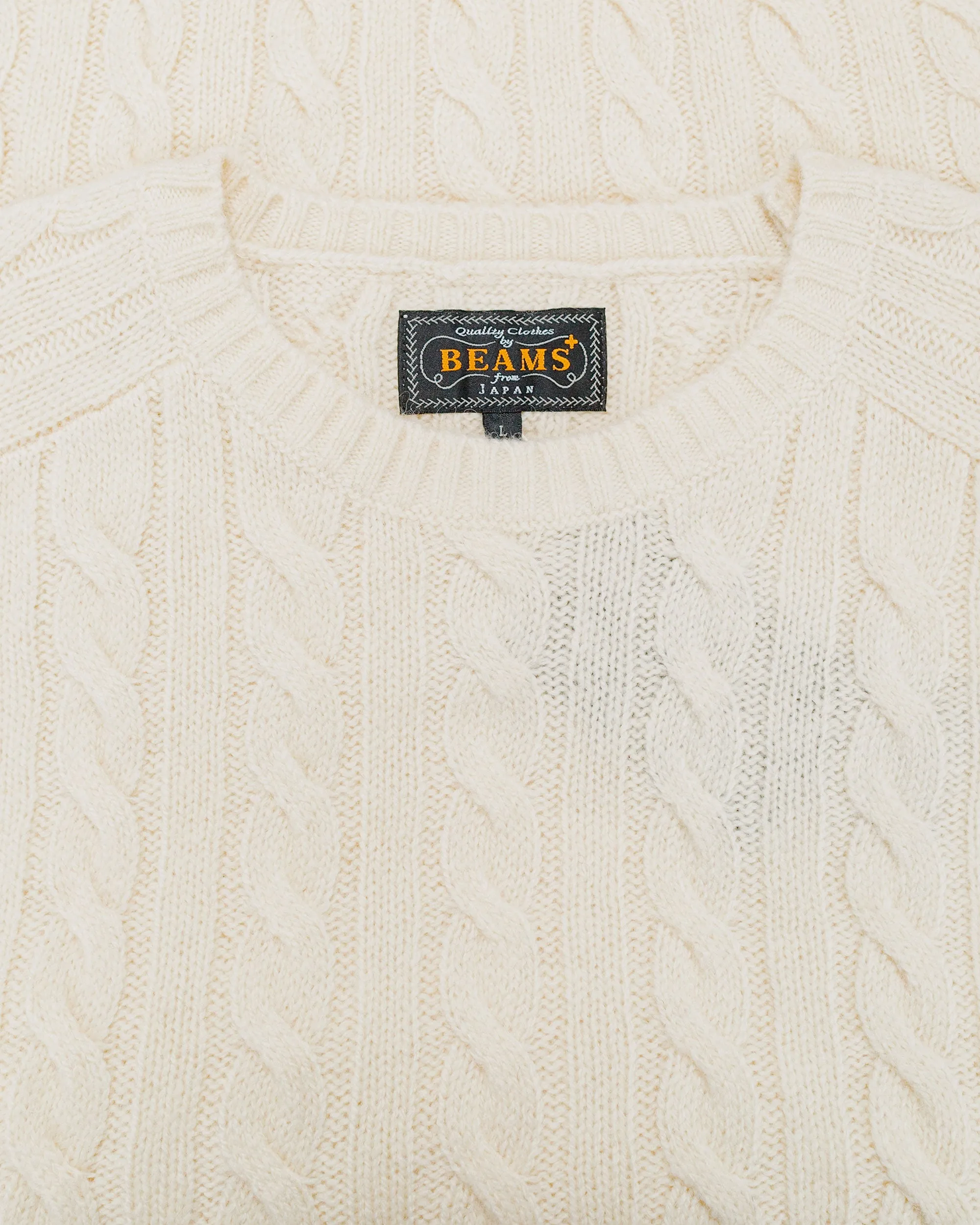 Beams Plus Cable Crew 5G Off White sold by Lost & Found product image thumbnail 5
