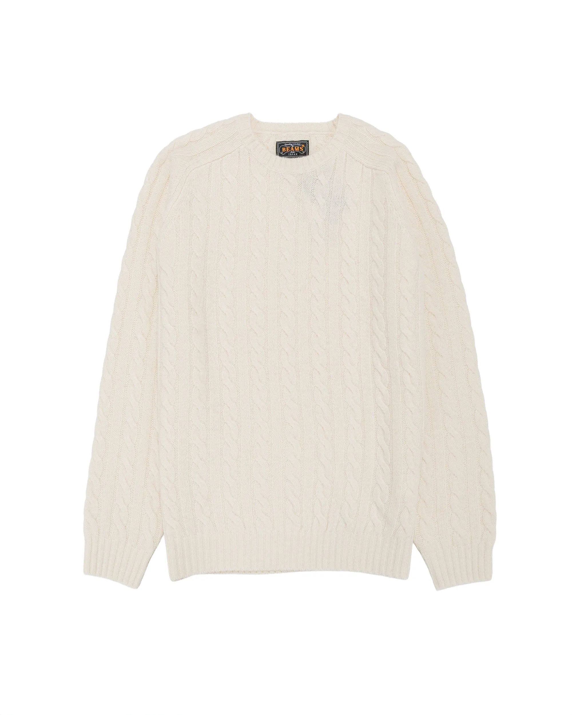 Beams Plus Cable Crew 5G Off White sold by Lost & Found