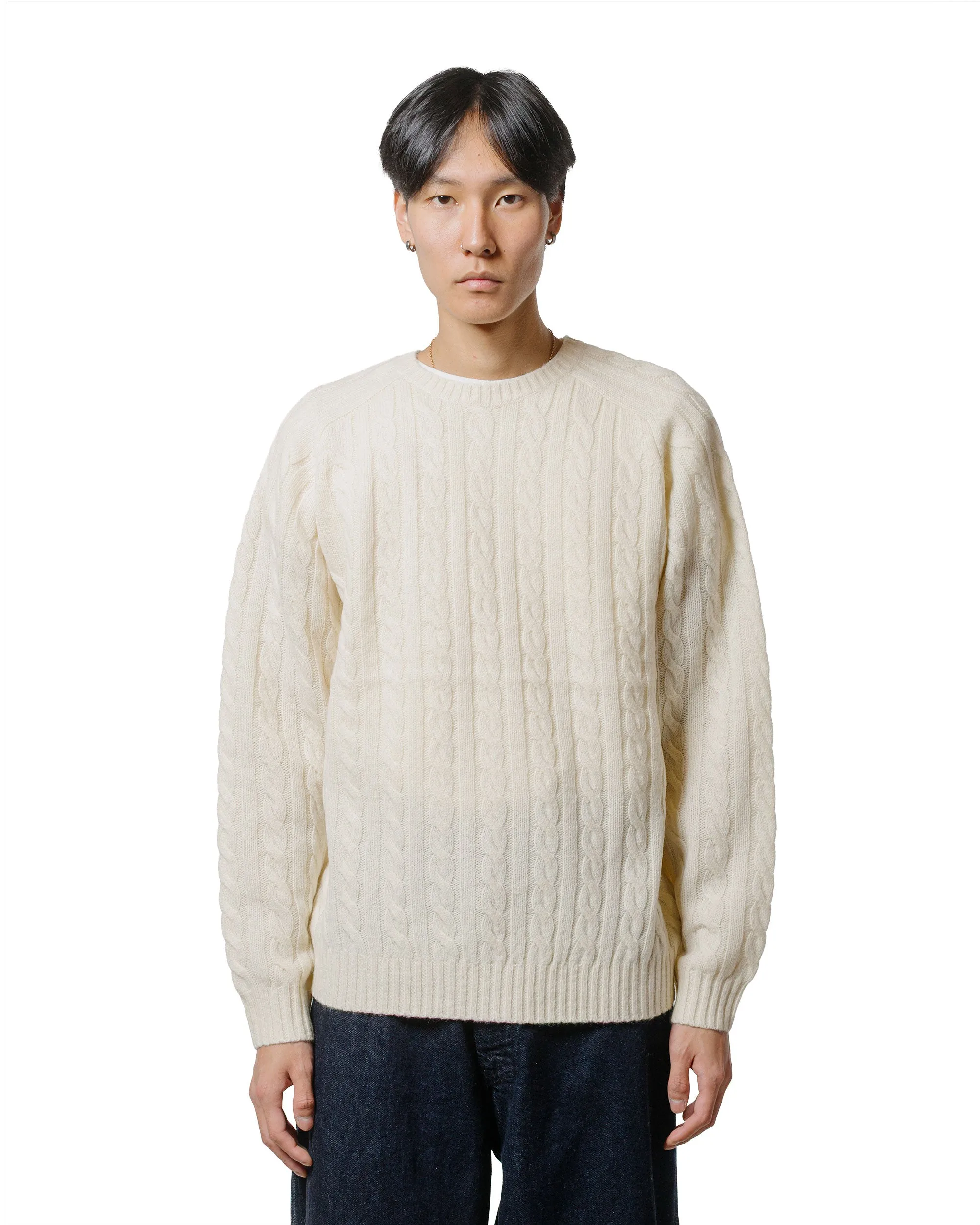 Beams Plus Cable Crew 5G Off White sold by Lost & Found product image thumbnail 2