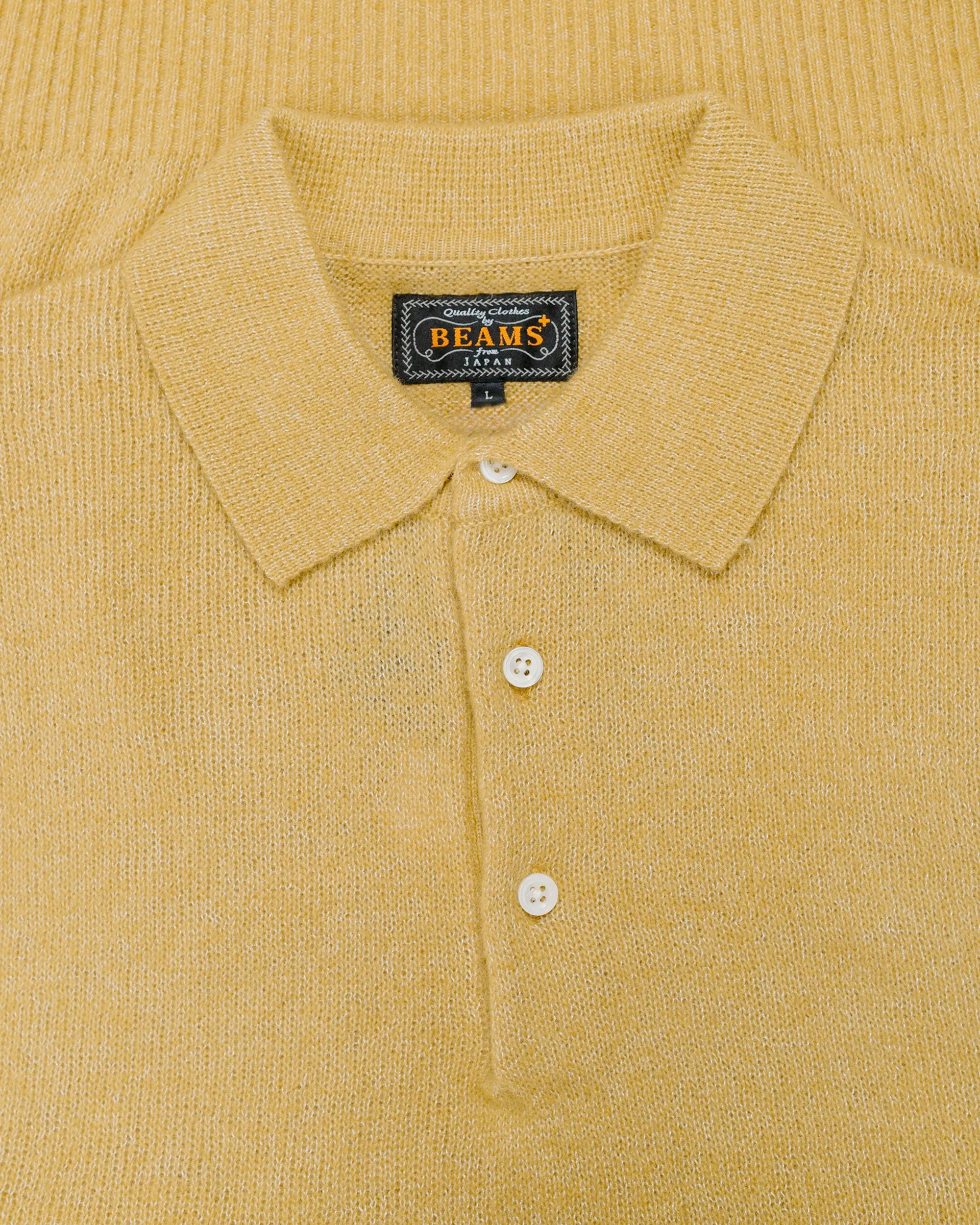 Beams Plus Knit Polo 9G Wool Silk Shaggy Gold sold by Lost & Found product image thumbnail 5