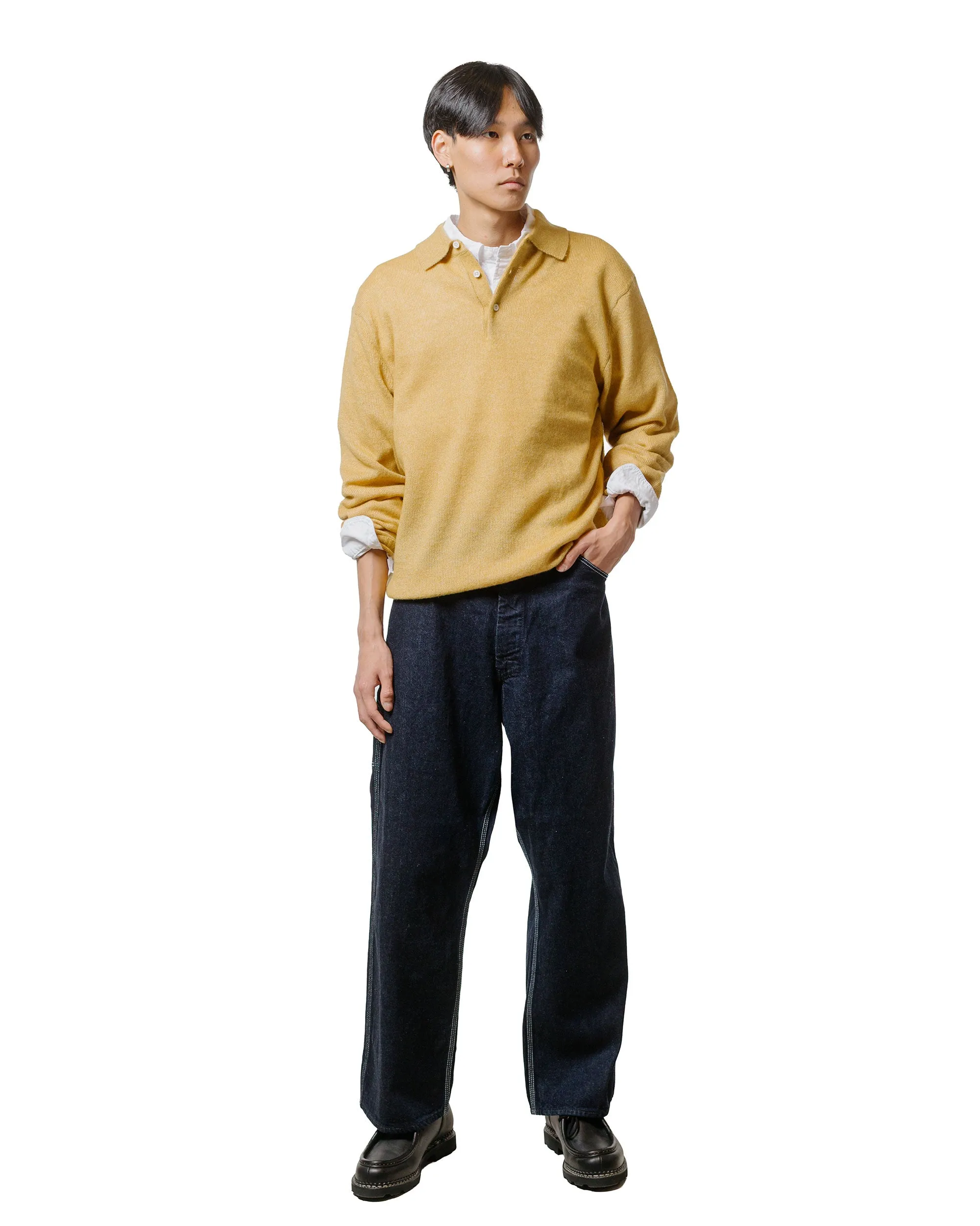 Beams Plus Knit Polo 9G Wool Silk Shaggy Gold sold by Lost & Found product image thumbnail 4
