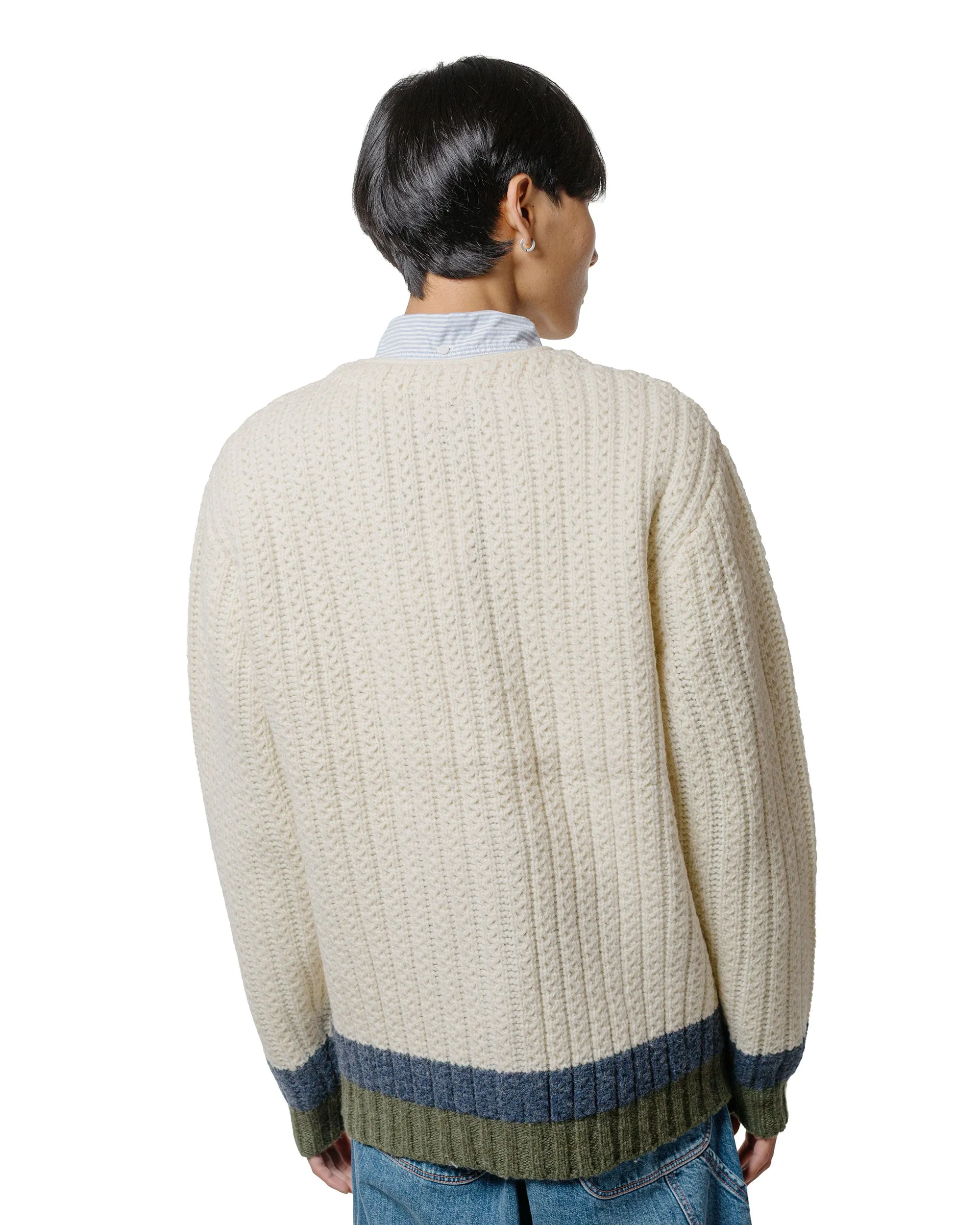 Beams Plus Hem Line Cardigan White sold by Lost & Found product image thumbnail 3