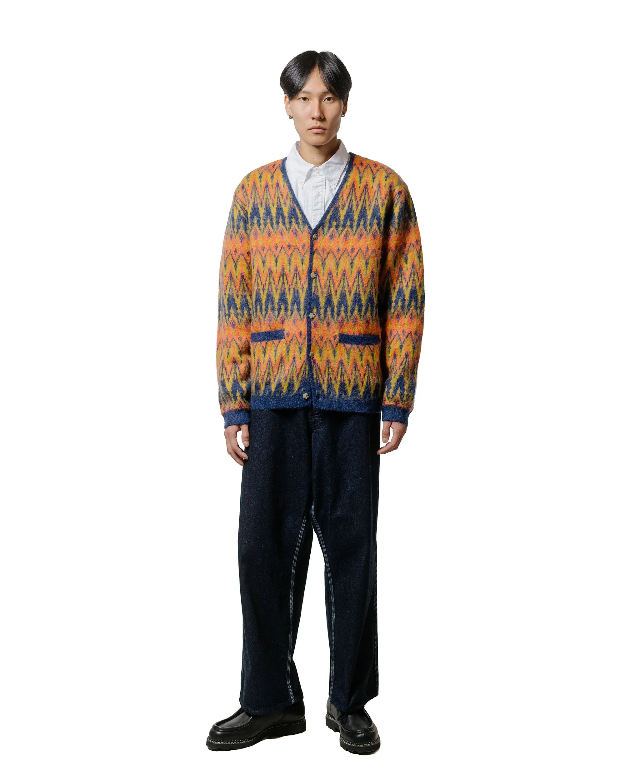 Beams Plus Cardigan Jacquard Chevron Pattern Navy sold by Lost & Found product image thumbnail 4