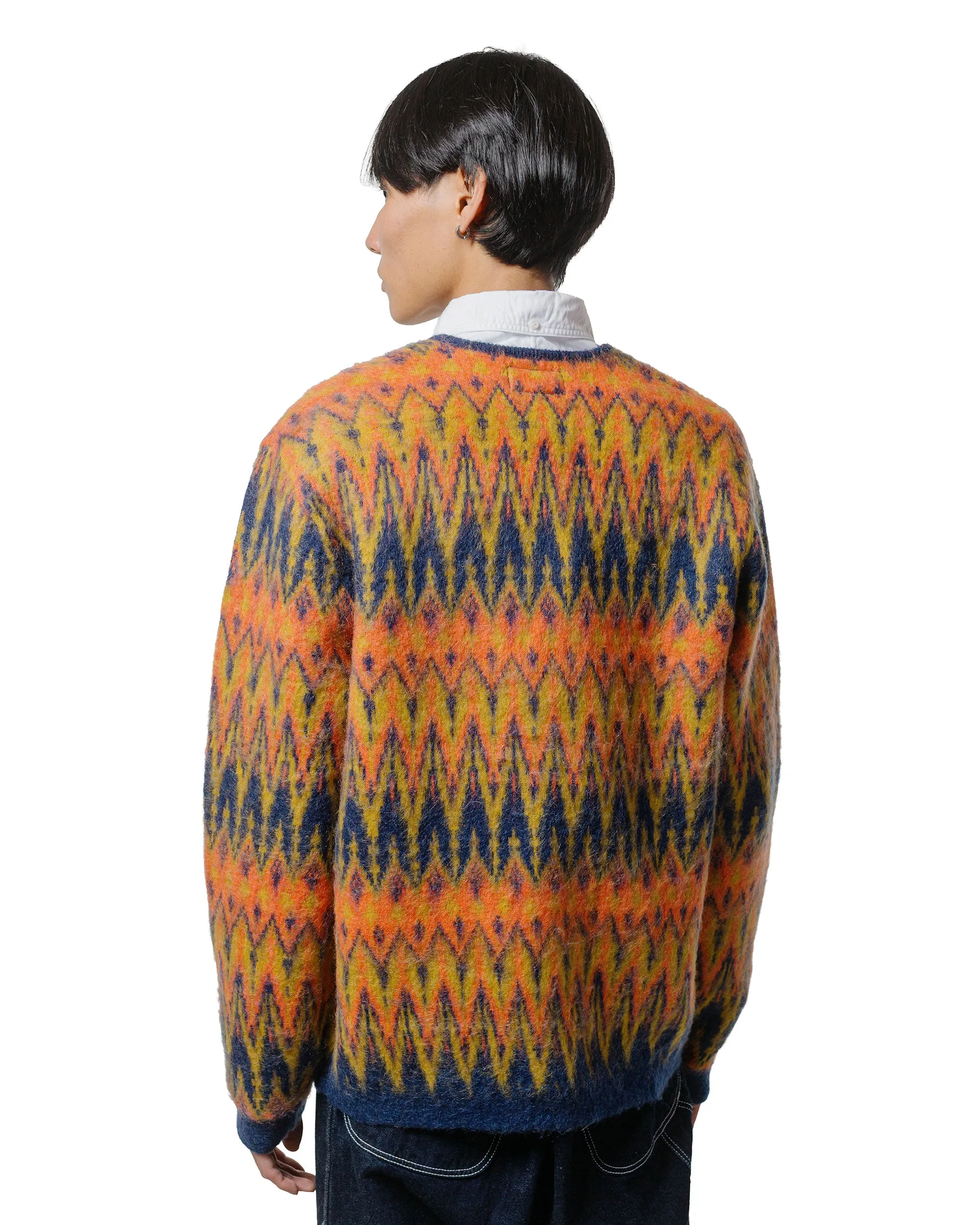 Beams Plus Cardigan Jacquard Chevron Pattern Navy sold by Lost & Found product image thumbnail 3