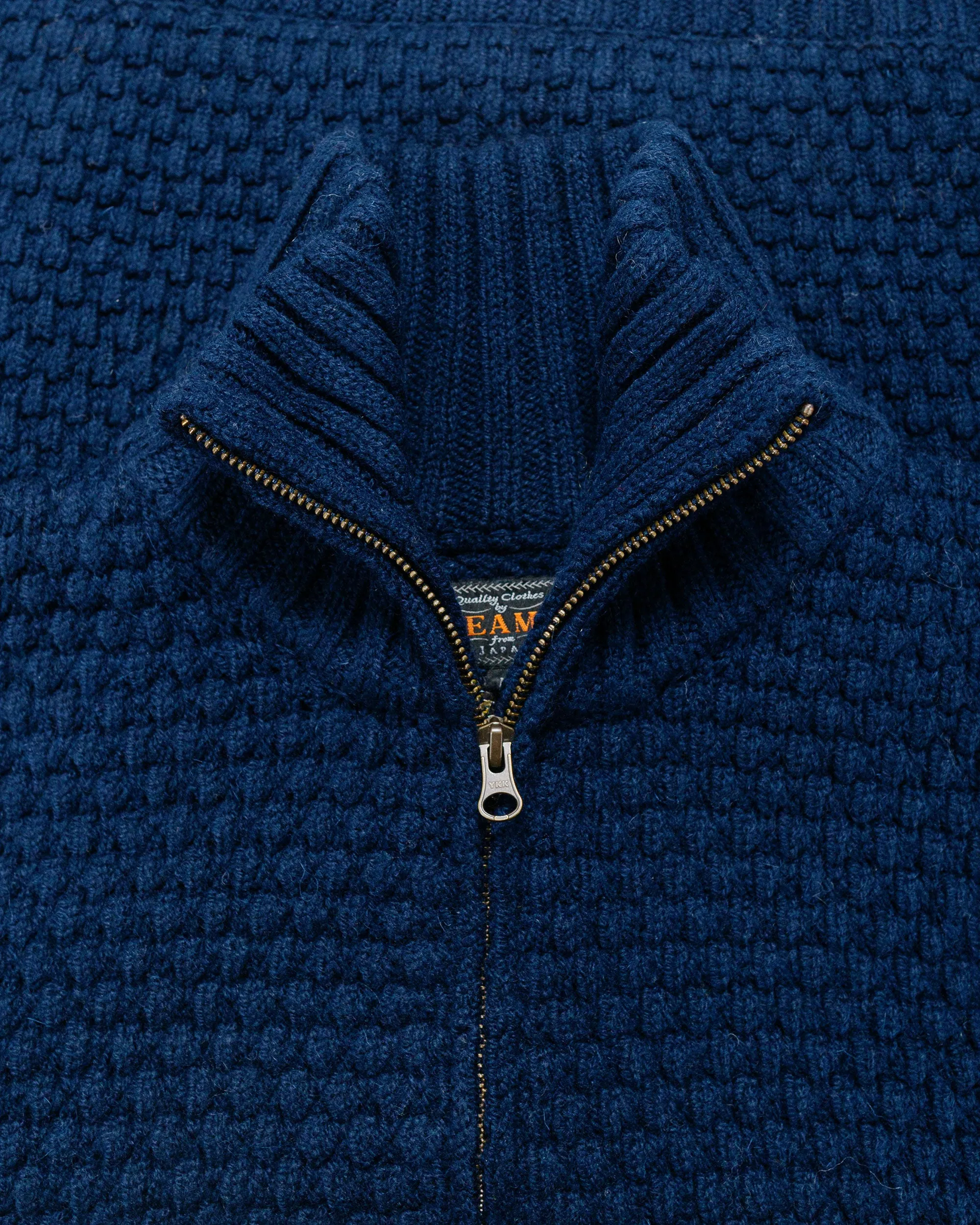 Beams Plus Full Zip Popcorn Pattern Navy sold by Lost & Found product image thumbnail 5