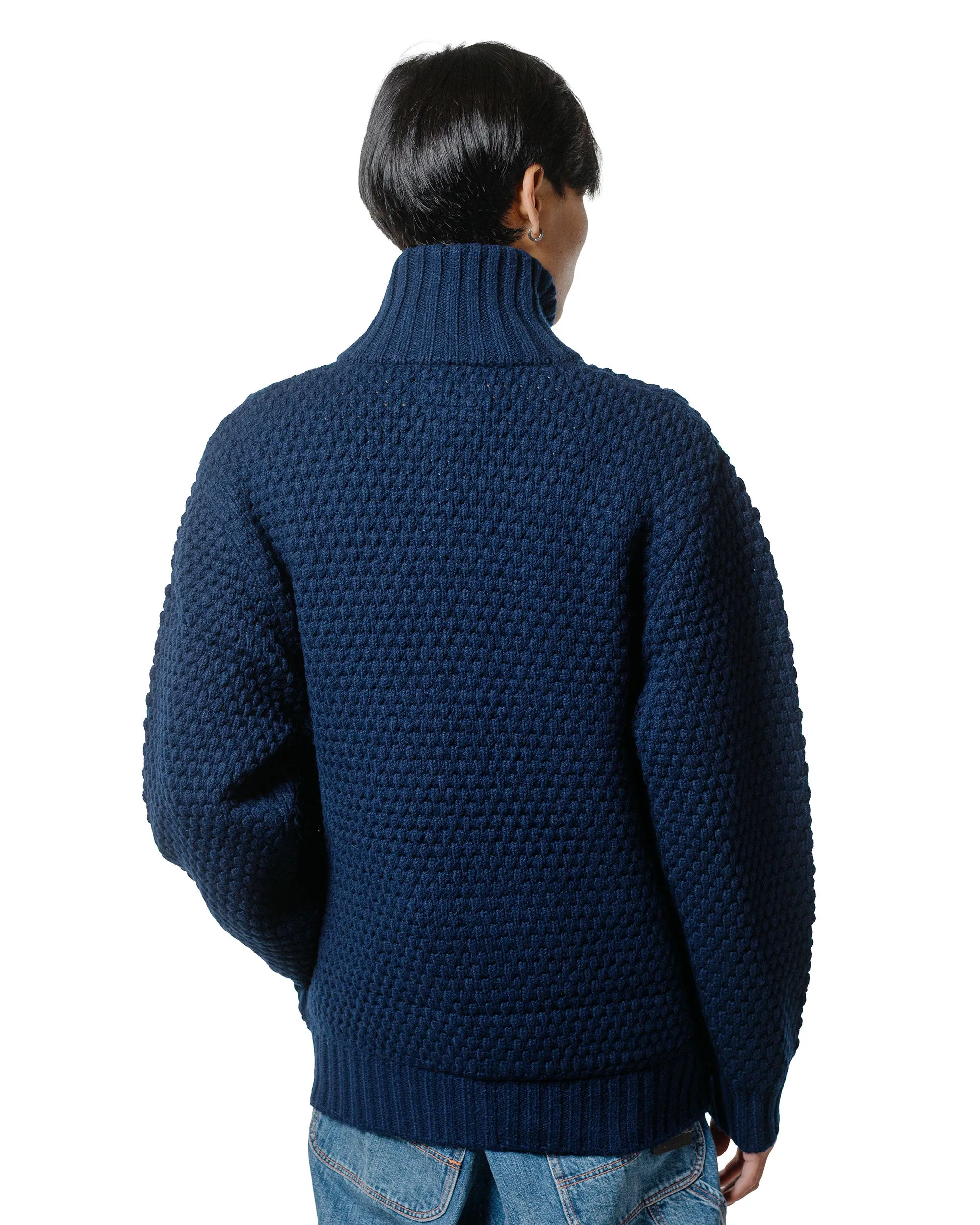 Beams Plus Full Zip Popcorn Pattern Navy sold by Lost & Found product image thumbnail 3