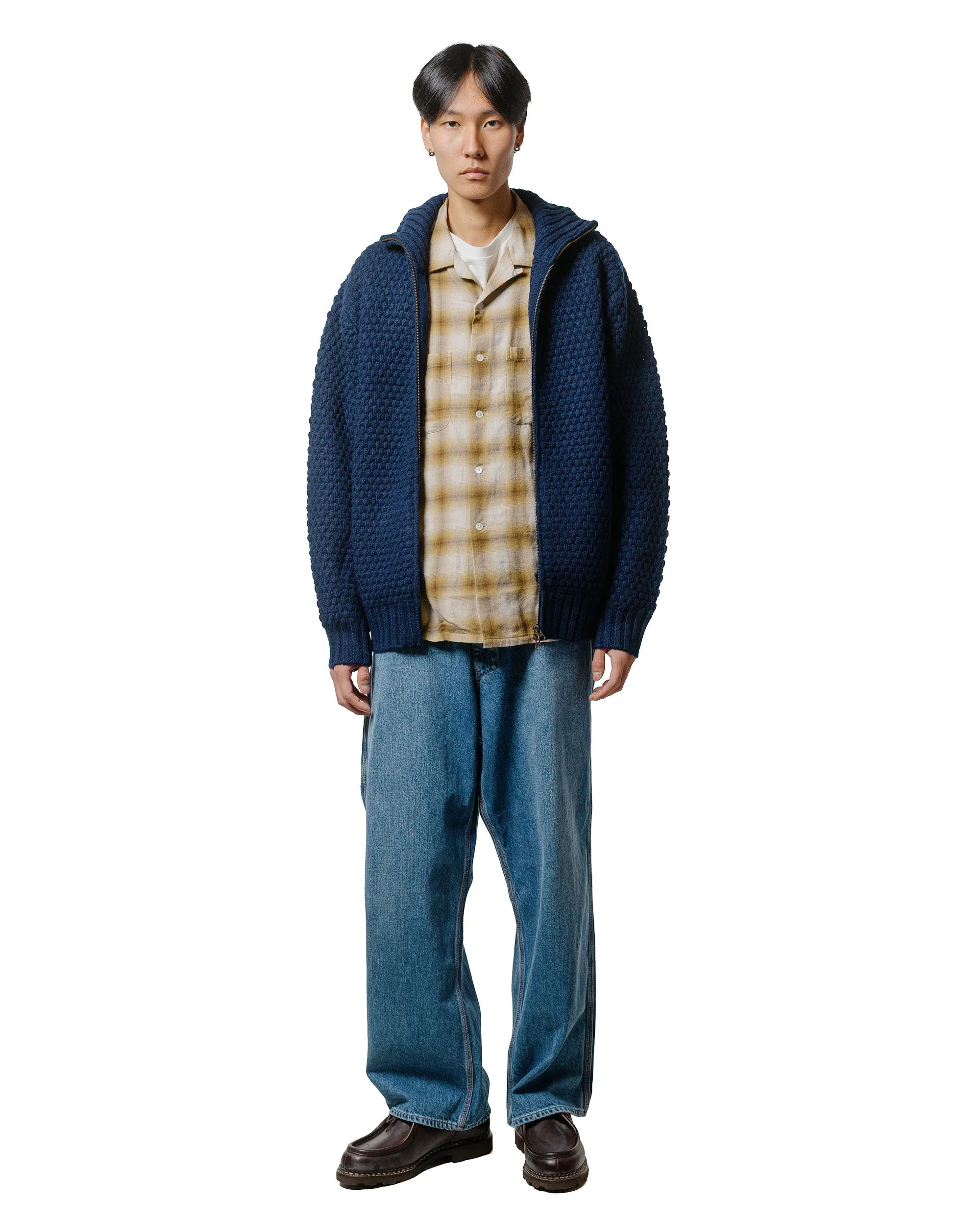 Beams Plus Full Zip Popcorn Pattern Navy sold by Lost & Found product image thumbnail 4