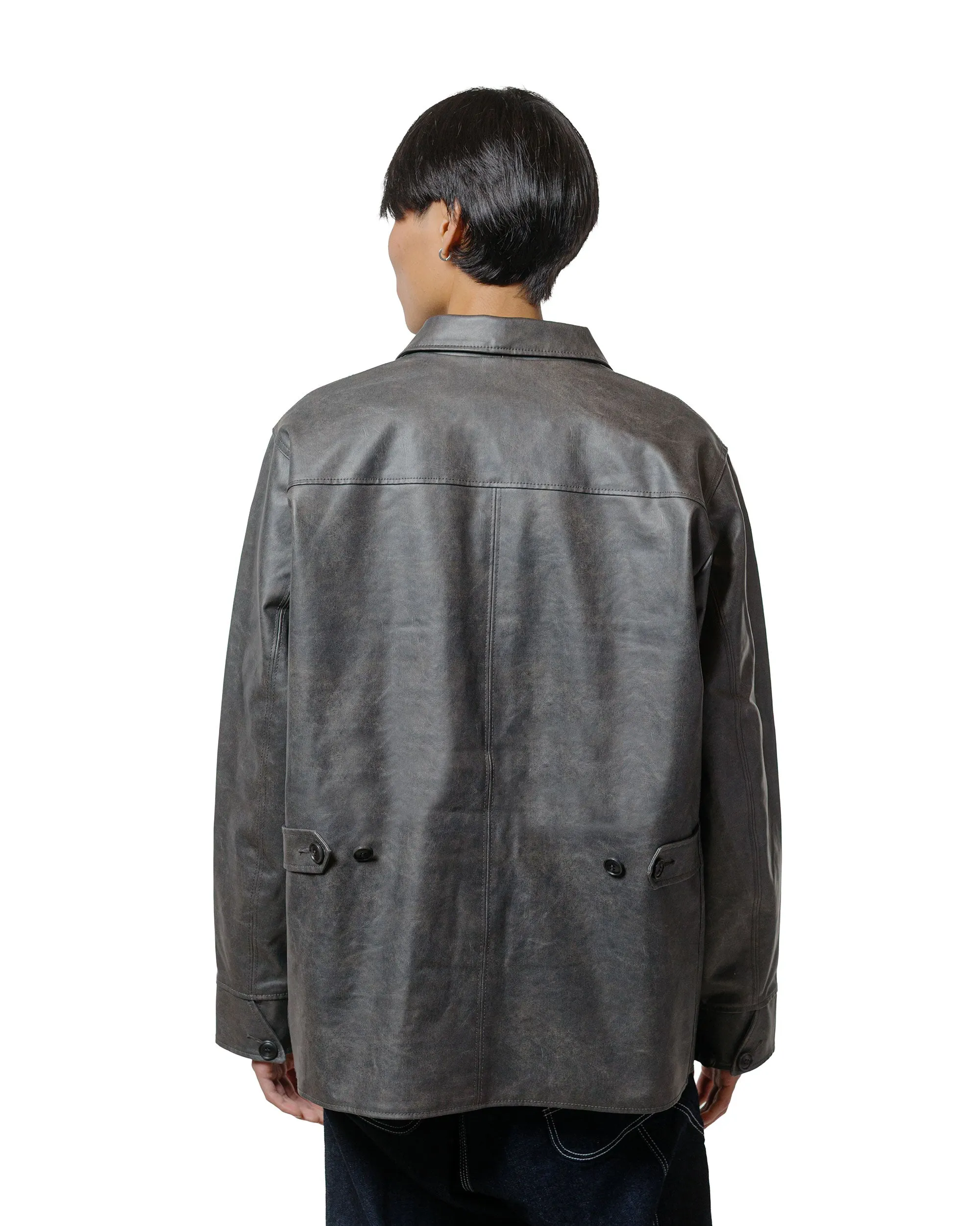 Beams Plus Car Coat Aged Fake Leather Black sold by Lost & Found product image thumbnail 3