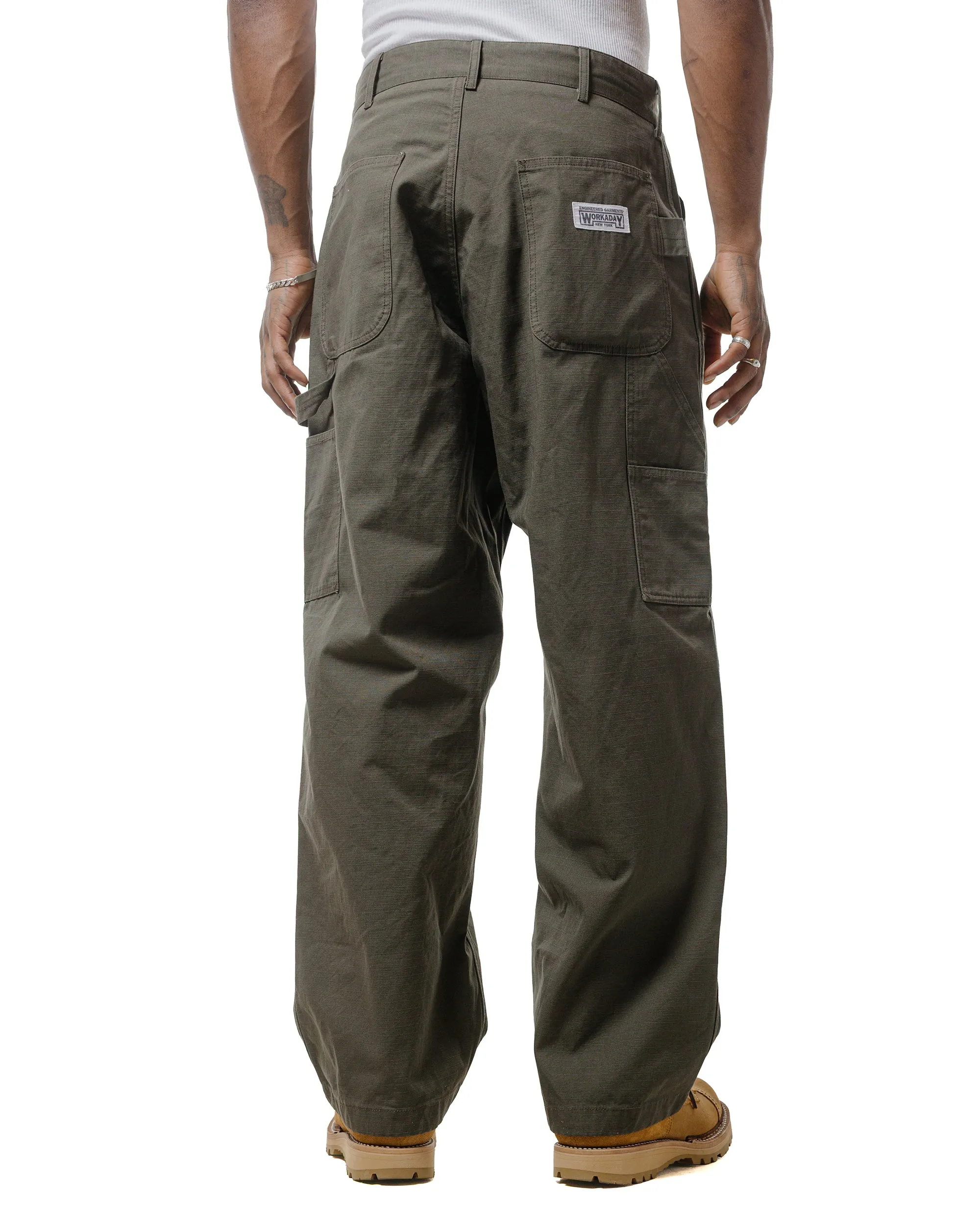 Engineered Garments Workaday Painter Pant Olive Heavyweight Cotton Ripstop sold by Lost & Found product image thumbnail 3