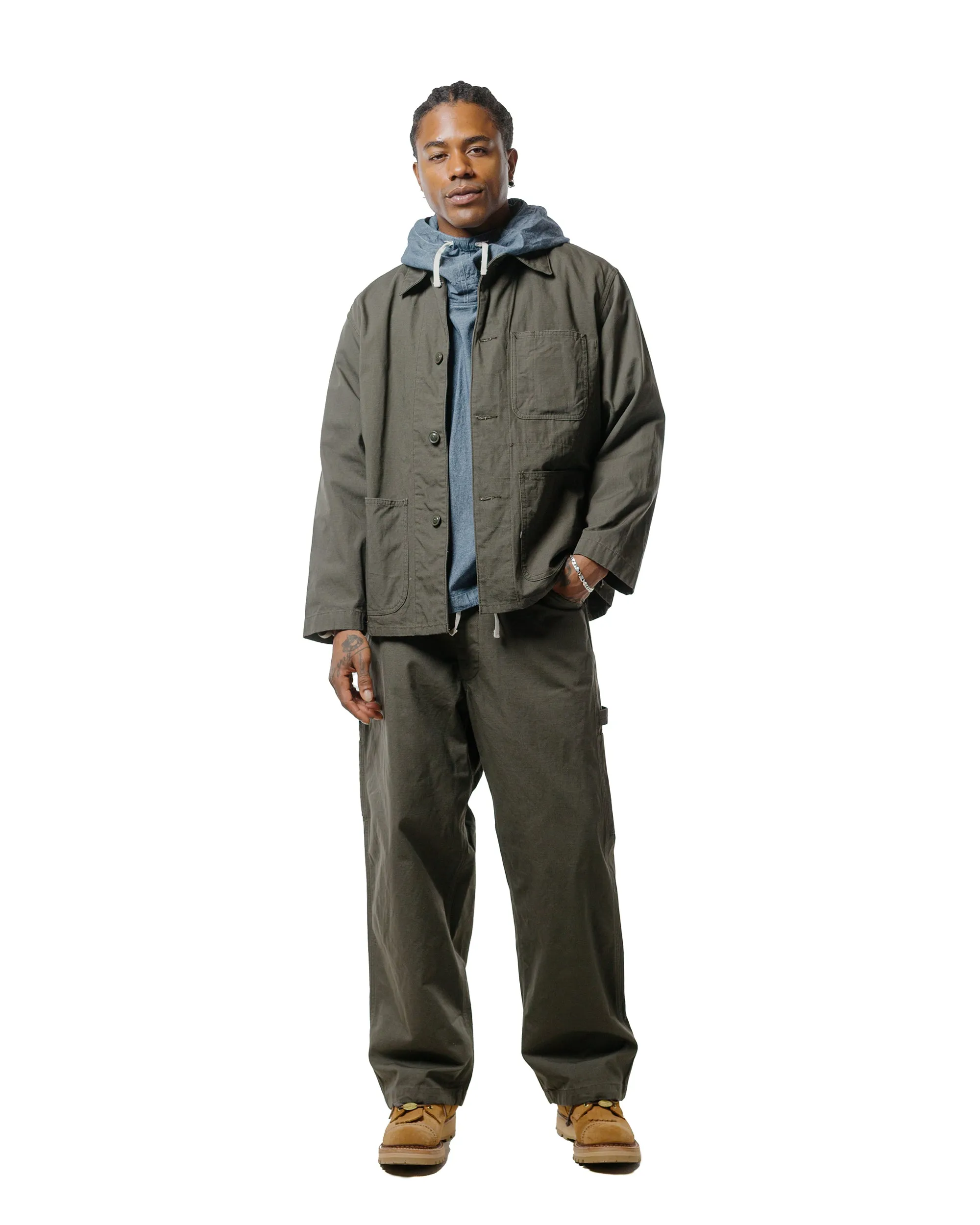 Engineered Garments Workaday Painter Pant Olive Heavyweight Cotton Ripstop sold by Lost & Found product image thumbnail 4