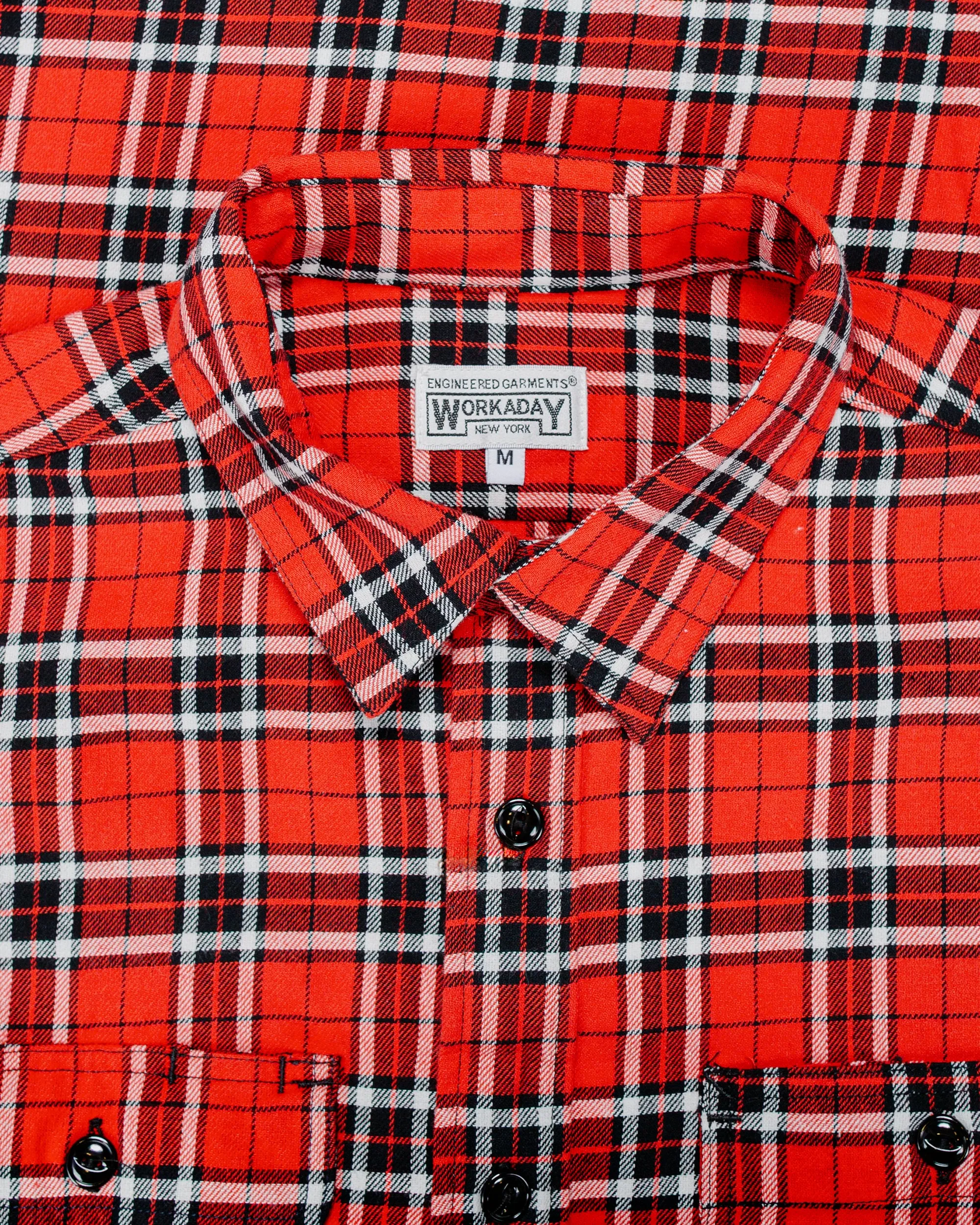 Engineered Garments Workaday Utility Shirt Red Cotton Twill Plaid sold by Lost & Found product image thumbnail 5