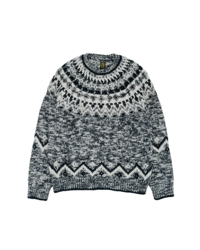 Batoner Mohair Nordic Crew Neck Black sold by Lost & Found