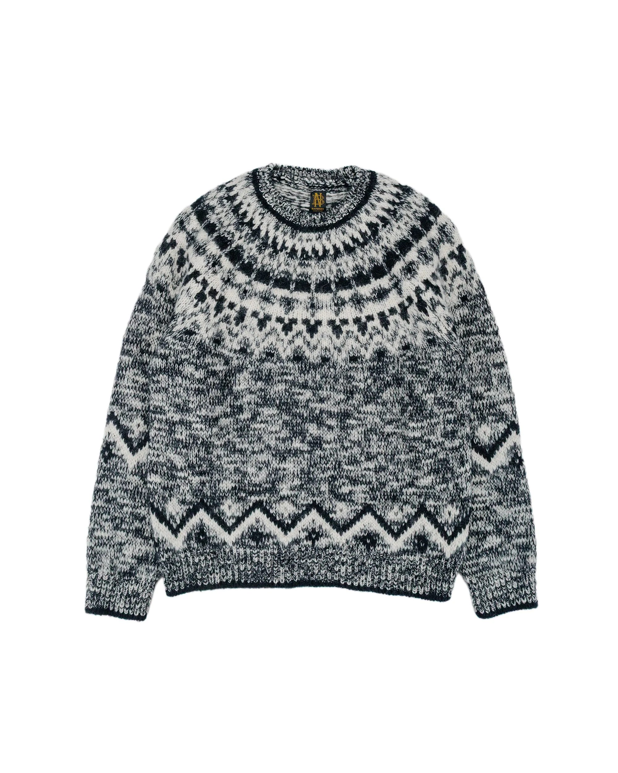 Batoner Mohair Nordic Crew Neck Black sold by Lost & Found