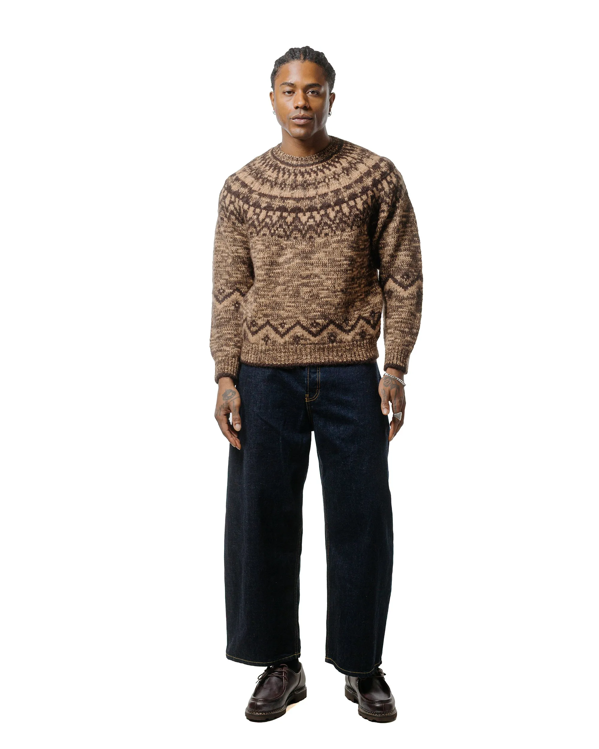 Batoner Mohair Nordic Crew Neck Brown sold by Lost & Found product image thumbnail 4