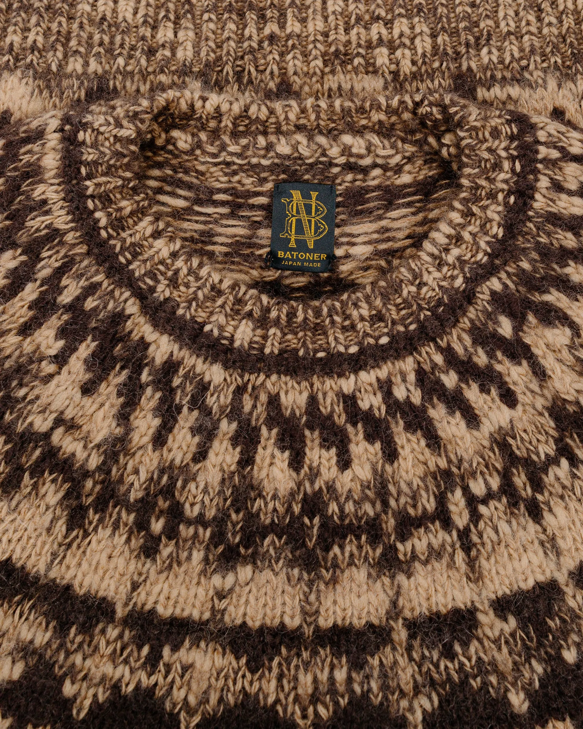 Batoner Mohair Nordic Crew Neck Brown sold by Lost & Found product image thumbnail 5