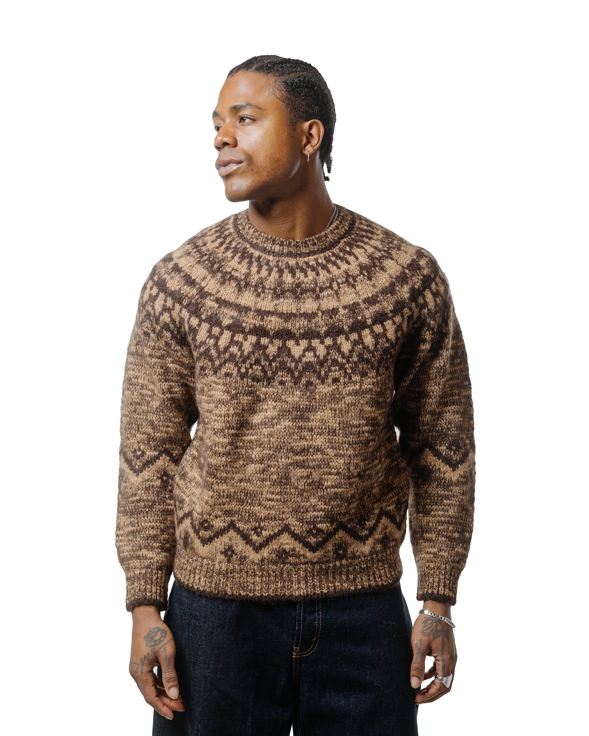 Batoner Mohair Nordic Crew Neck Brown sold by Lost & Found product image thumbnail 2