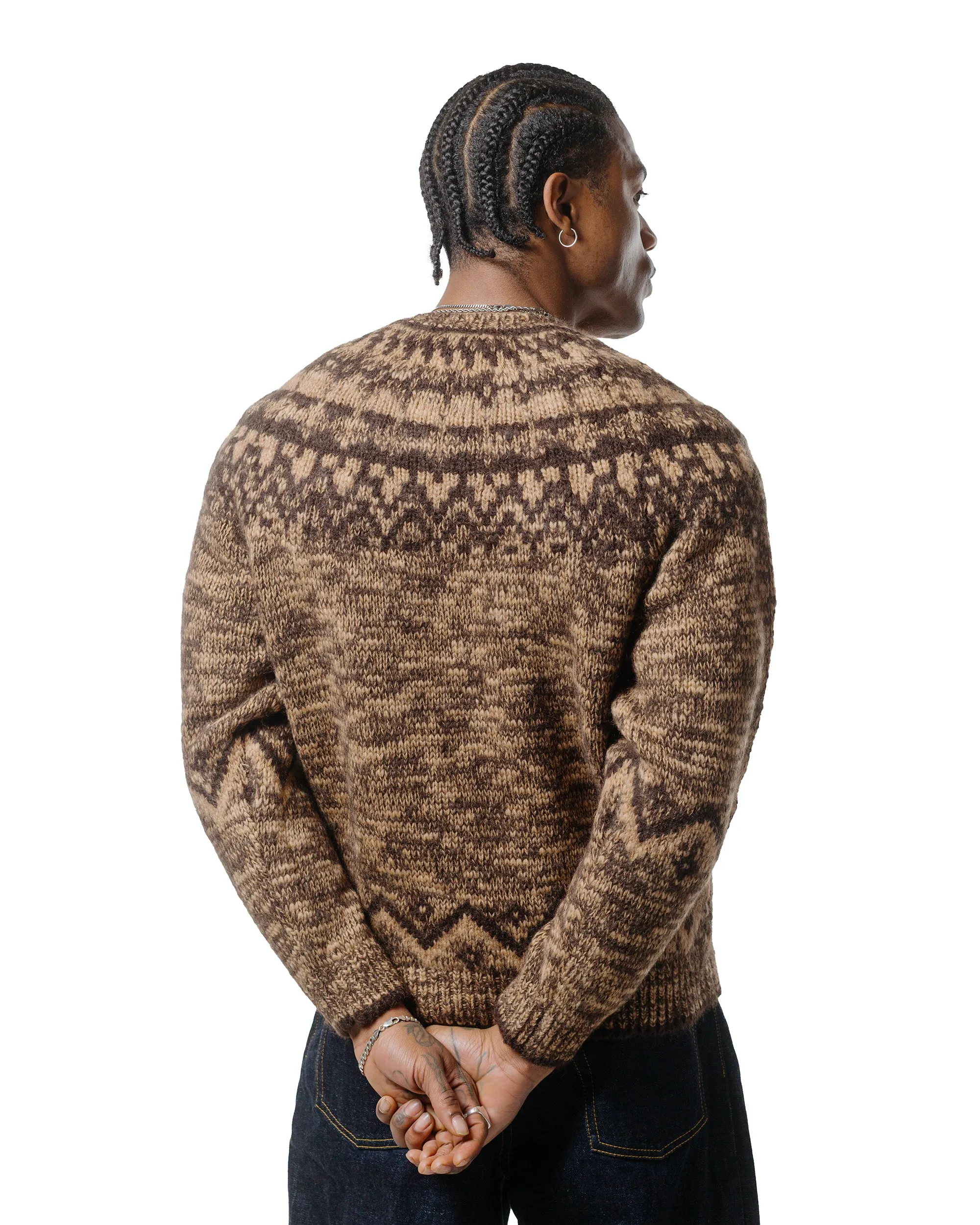 Batoner Mohair Nordic Crew Neck Brown sold by Lost & Found product image thumbnail 3