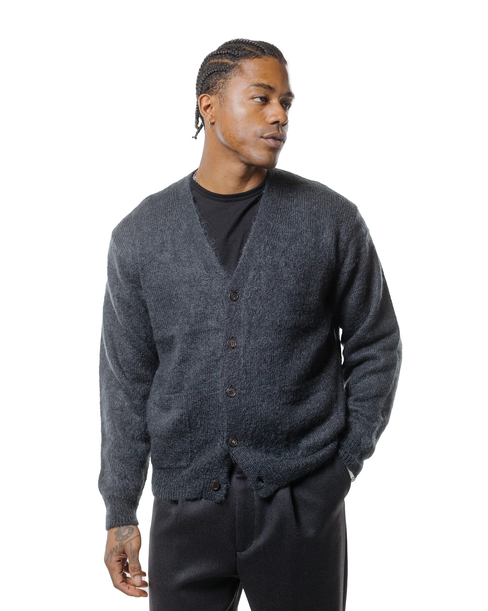 Batoner Pure Mohair V Cardigan Charcoal Blue sold by Lost & Found product image thumbnail 2