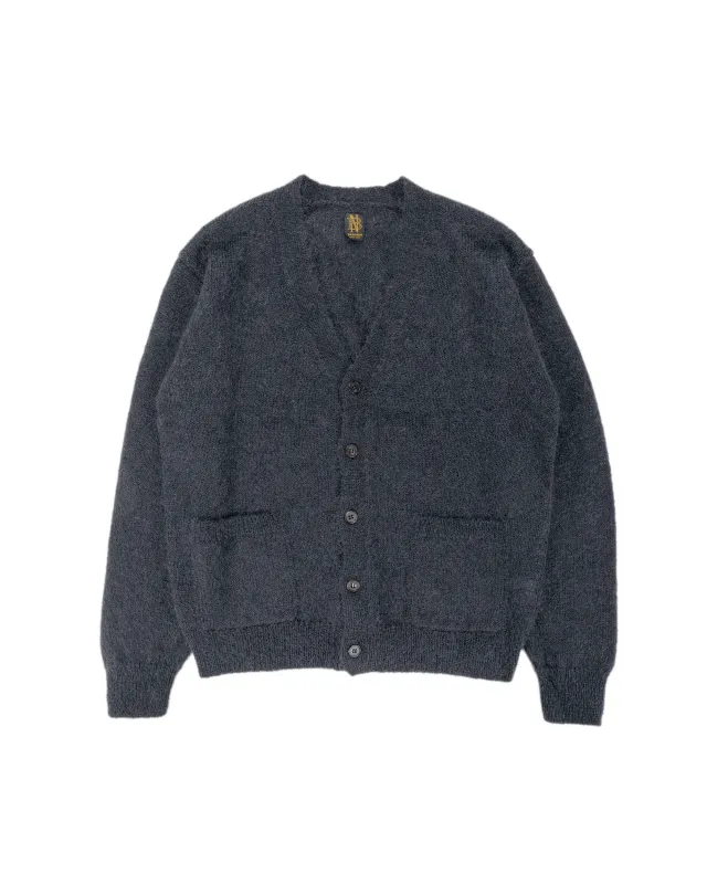 Batoner Pure Mohair V Cardigan Charcoal Blue sold by Lost & Found