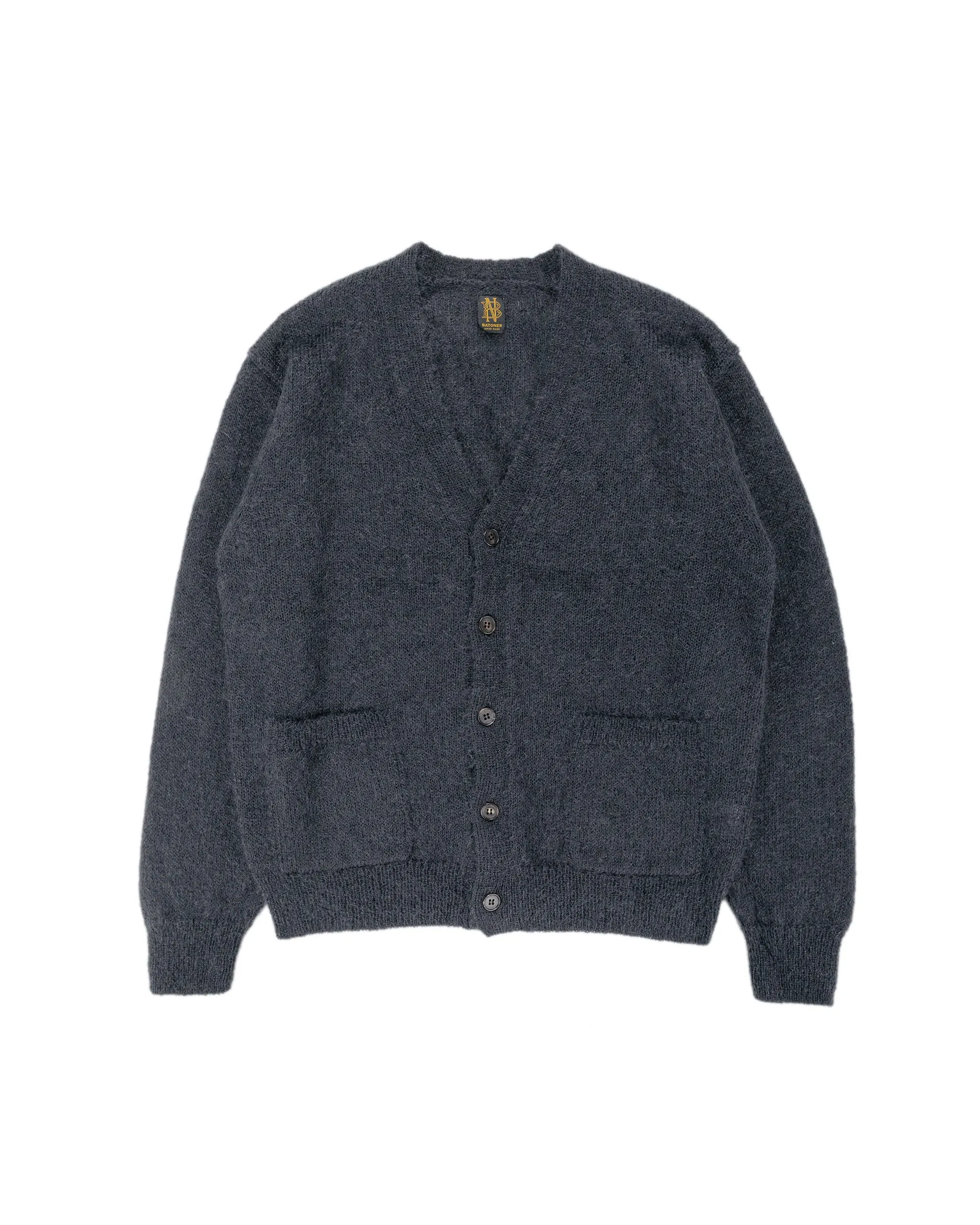 Batoner Pure Mohair V Cardigan Charcoal Blue sold by Lost & Found