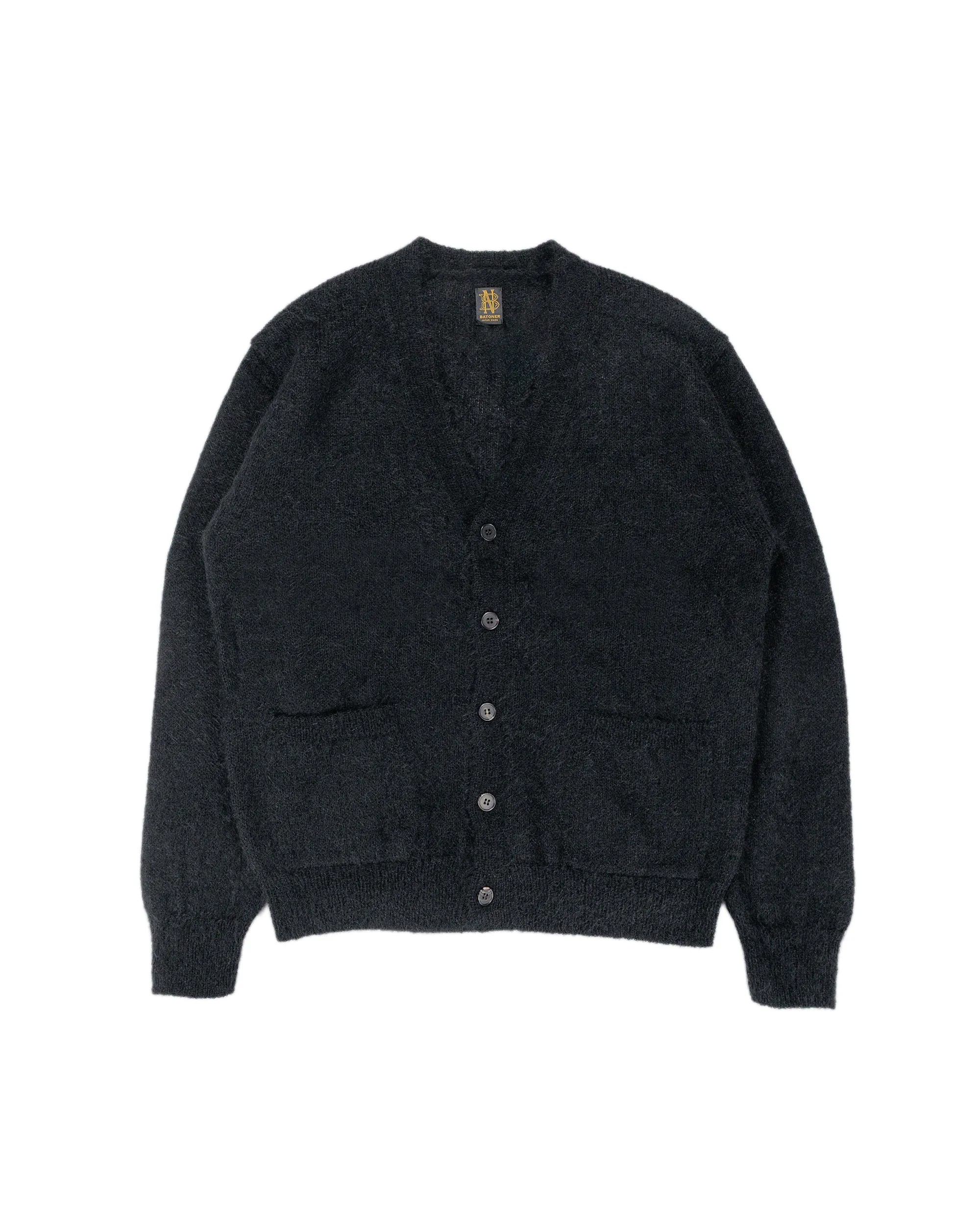 Batoner Pure Mohair V Cardigan Black sold by Lost & Found