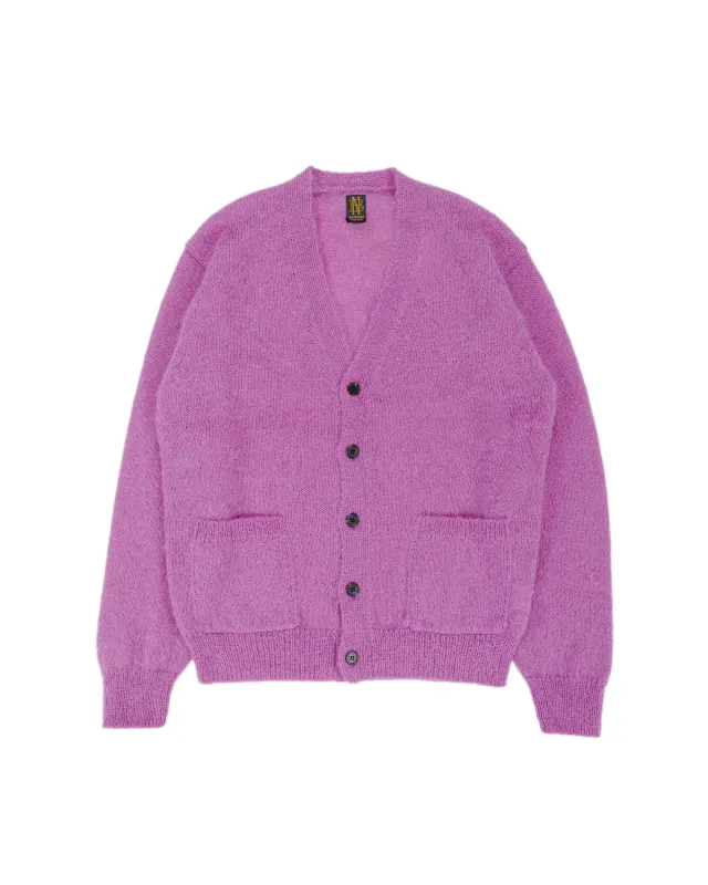 Batoner Pure Mohair V Cardigan Purple sold by Lost & Found