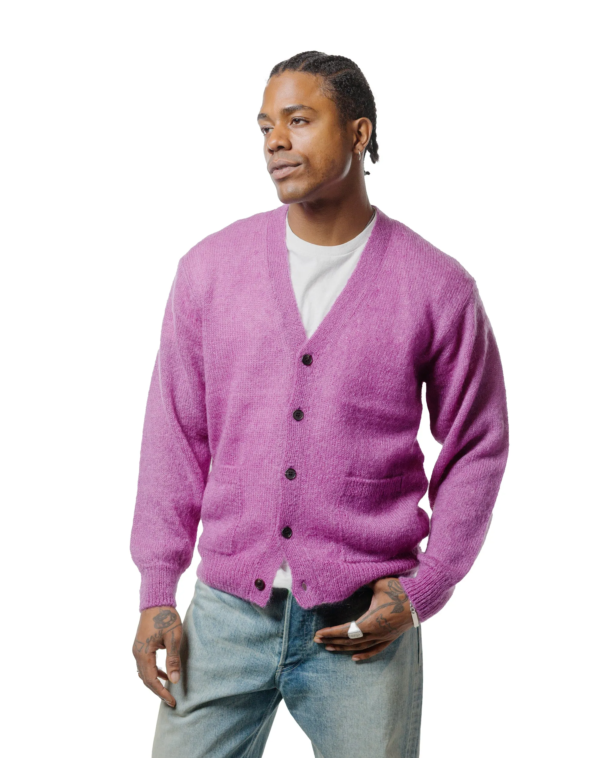 Batoner Pure Mohair V Cardigan Purple sold by Lost & Found product image thumbnail 2