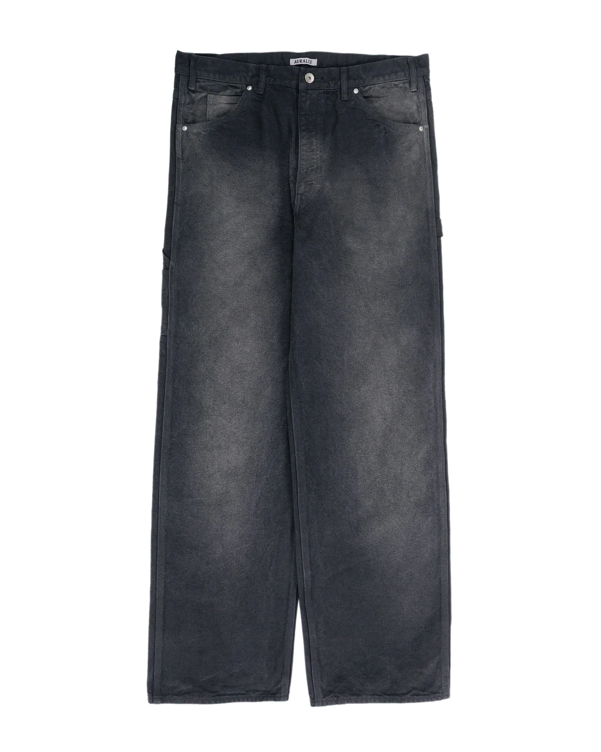 Auralee Garment Dyed Organic Cotton Duck Painter Pants Faded Black sold by Lost & Found