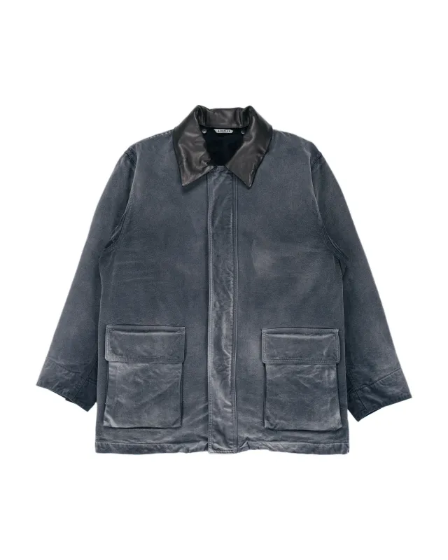 Auralee Organic Cotton Duck Blouson Faded Black sold by Lost & Found