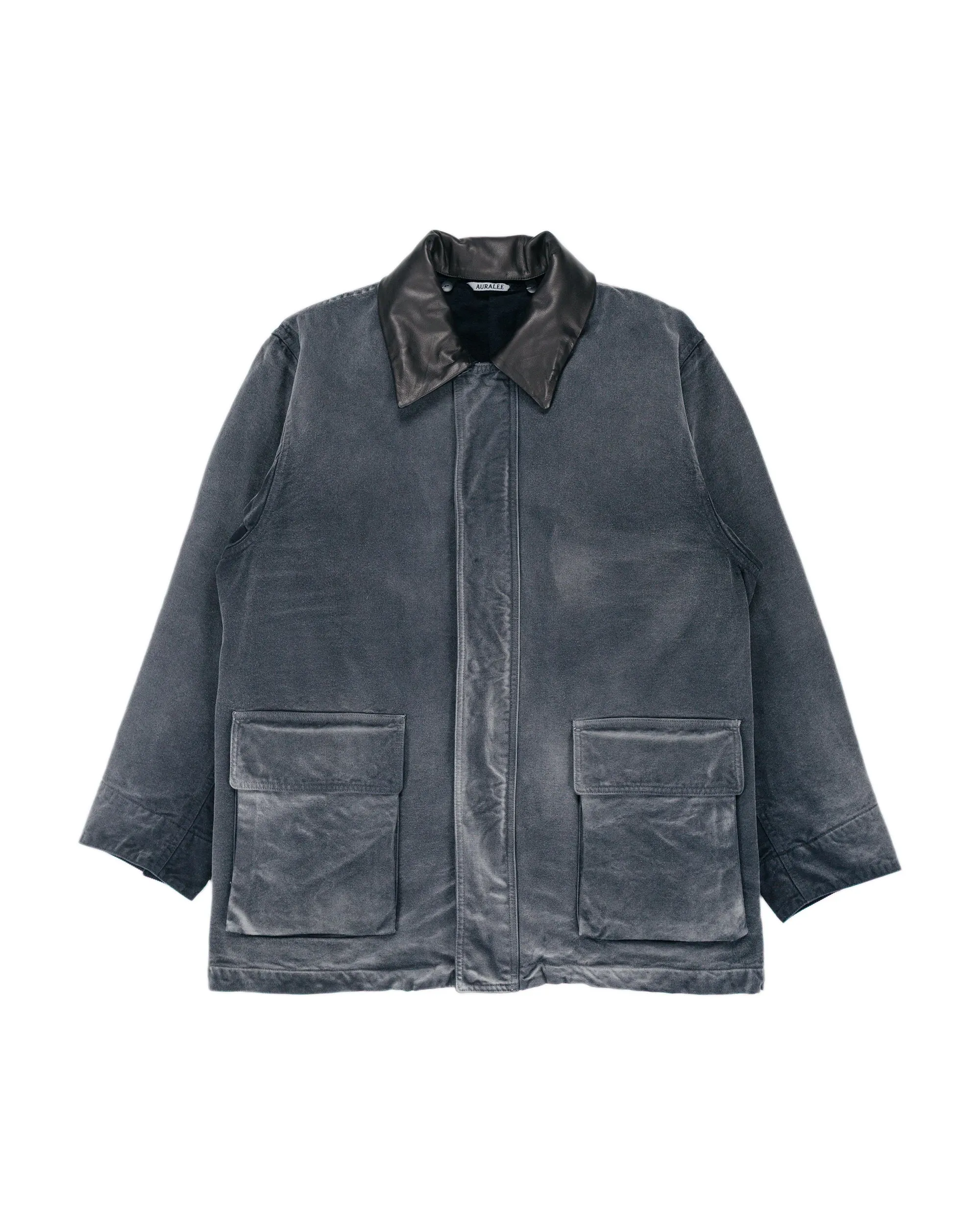Auralee Organic Cotton Duck Blouson Faded Black sold by Lost & Found