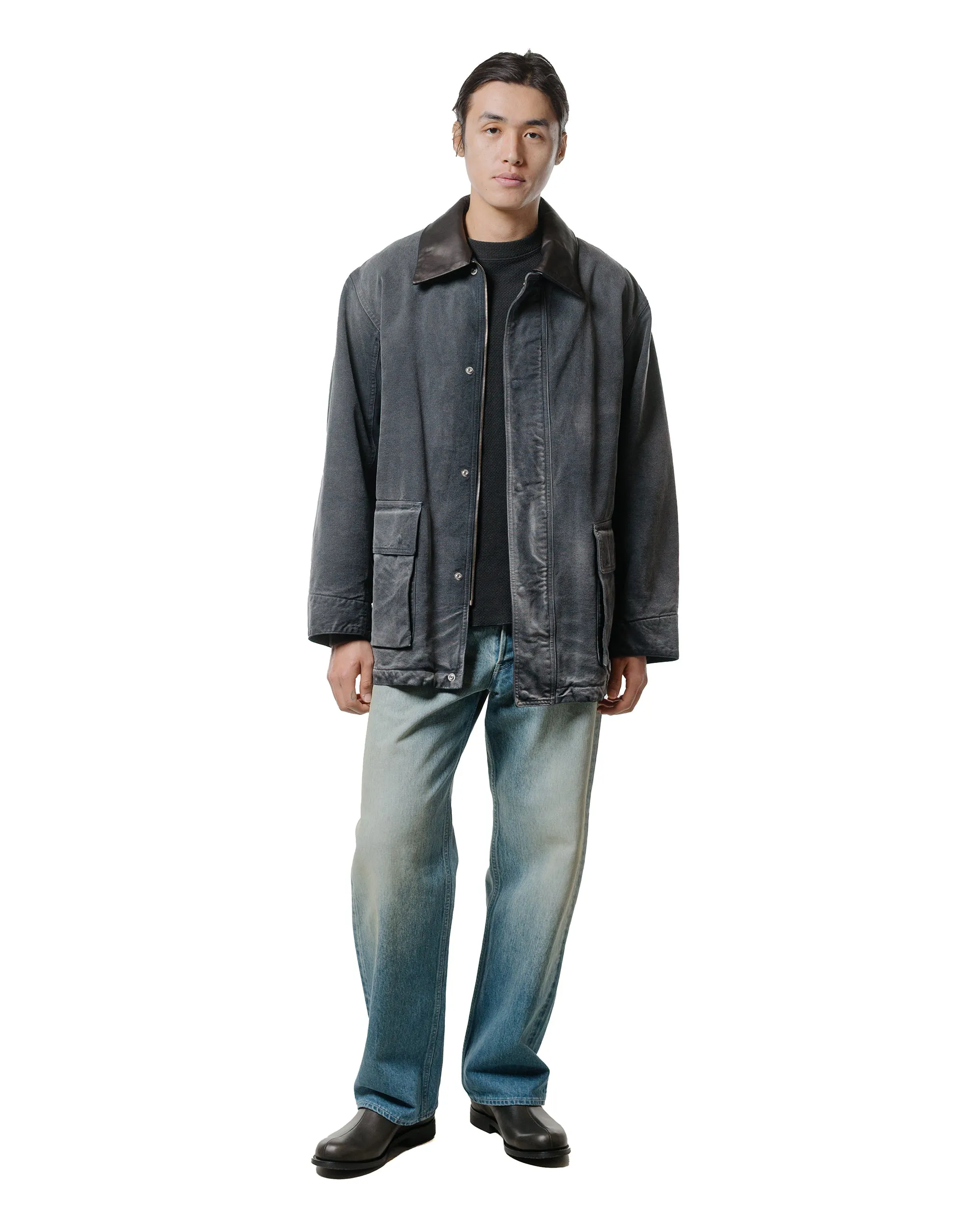 Auralee Selvedge Faded Heavy Denim Wide Pants Faded Indigo sold by Lost & Found product image thumbnail 4