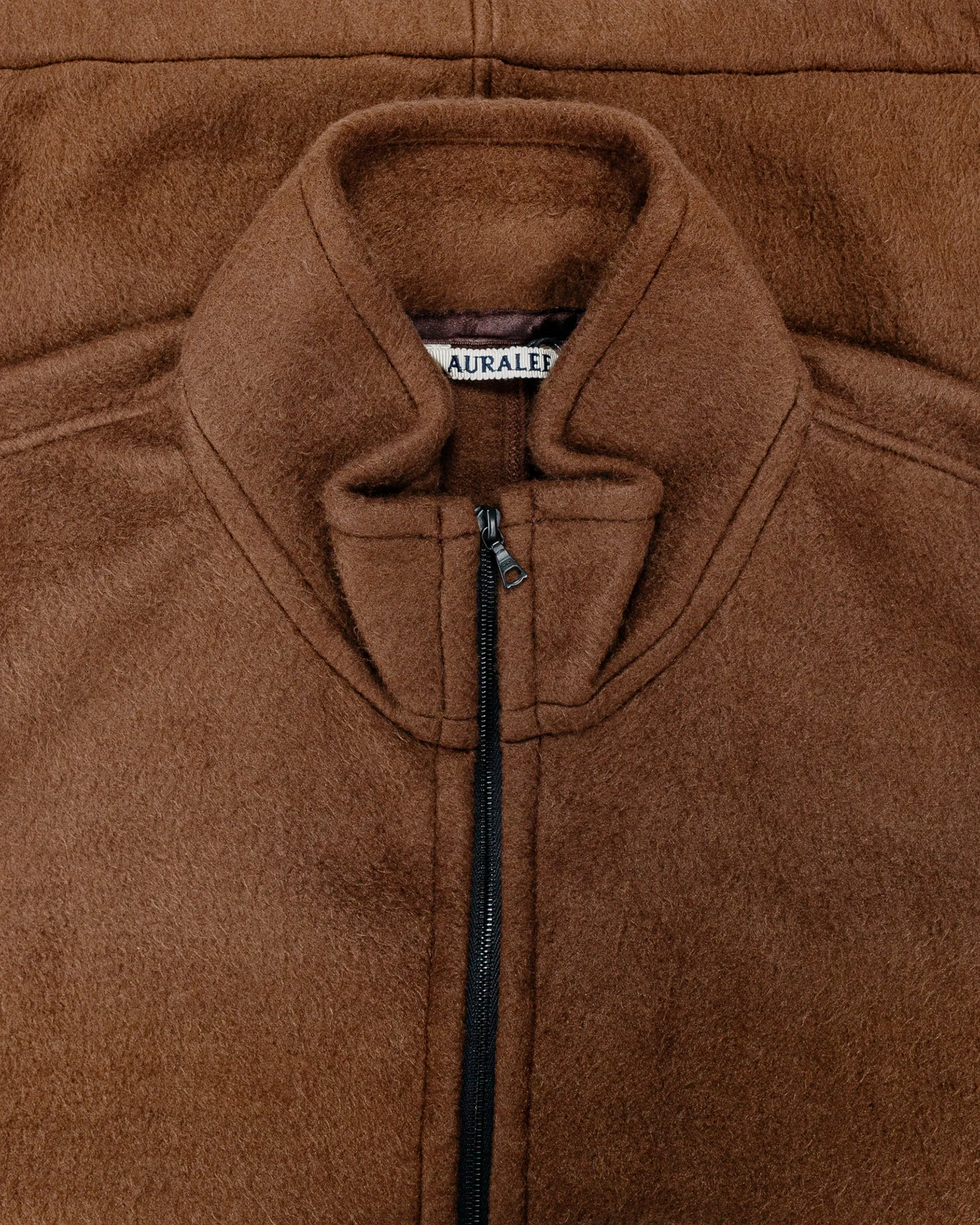 Auralee Pure Silk Comfort Fleece Half Zip P/O Brown sold by Lost & Found product image thumbnail 5