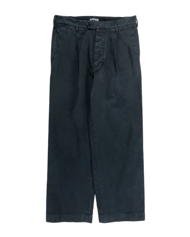 Auralee Garment Dyed Finx Chino One-Tuck Pants Black made by Auralee