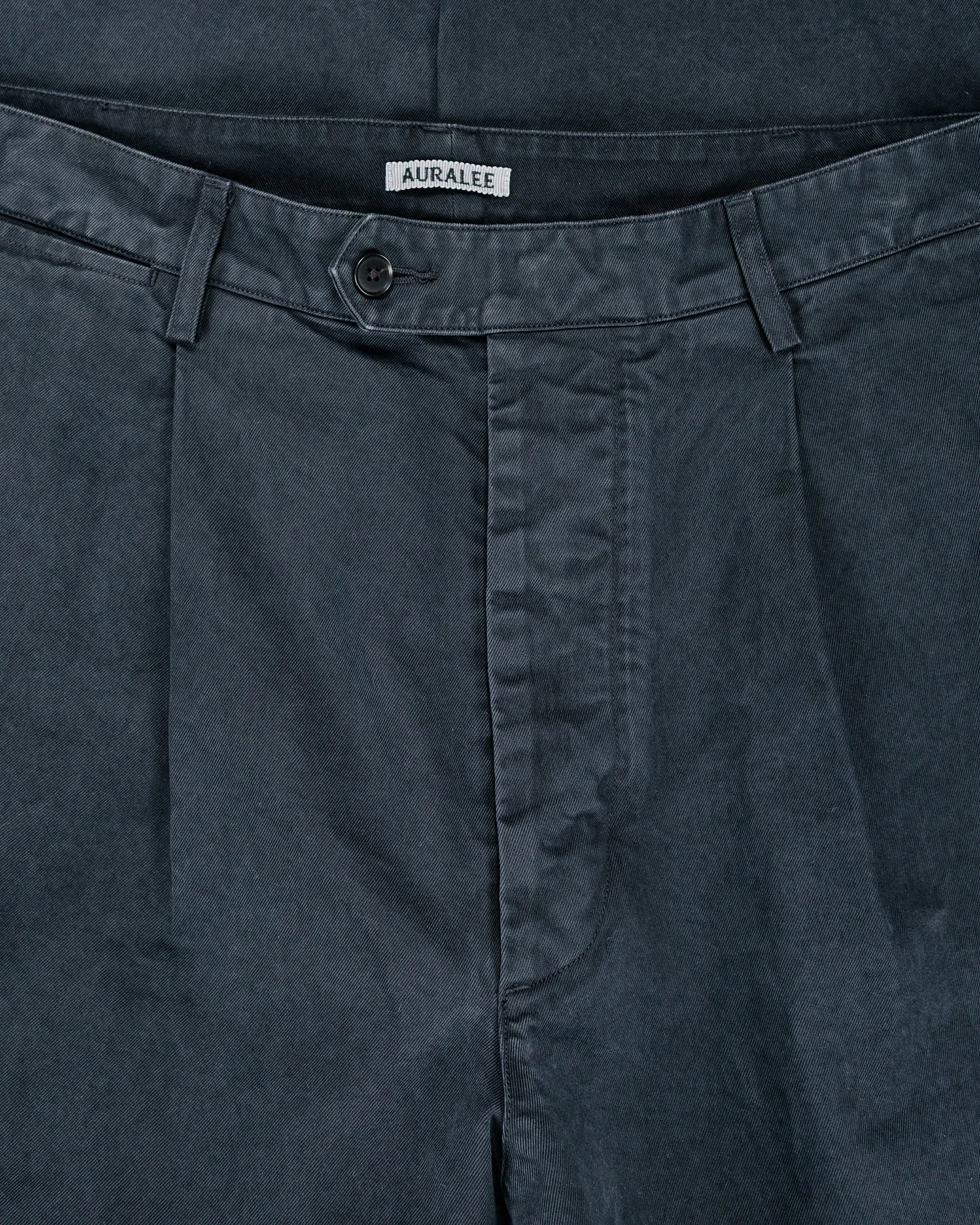 Auralee Garment Dyed Finx Chino One-Tuck Pants Black sold by Lost & Found product image thumbnail 5