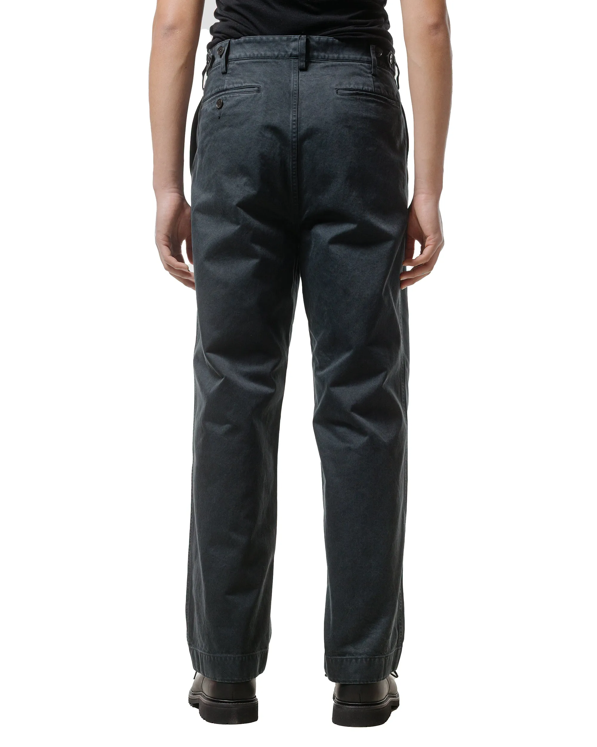 Auralee Garment Dyed Finx Chino One-Tuck Pants Black sold by Lost & Found product image thumbnail 3