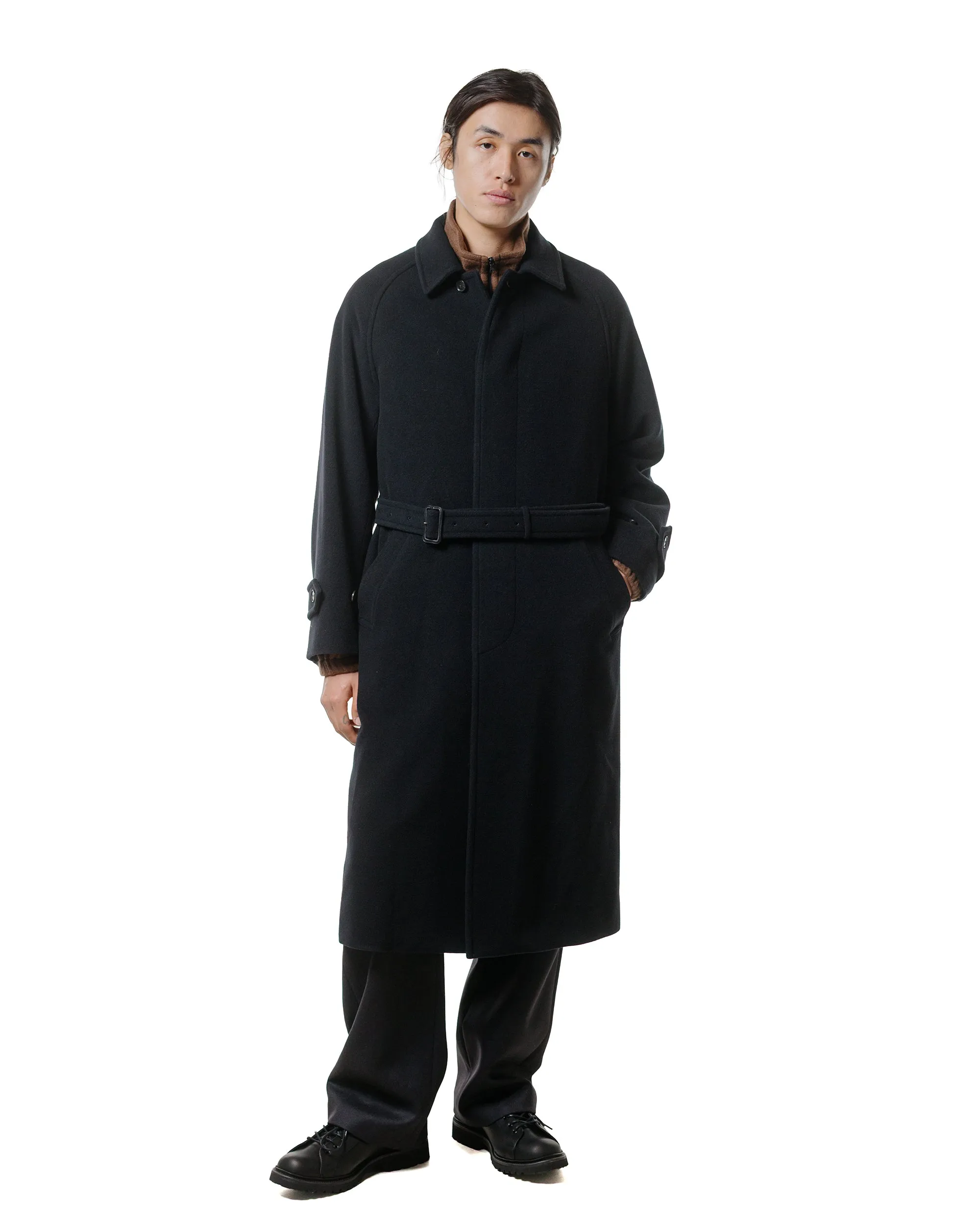 Auralee Super Fine Wool Mosser Soutien Collar Coat Black sold by Lost & Found product image thumbnail 2
