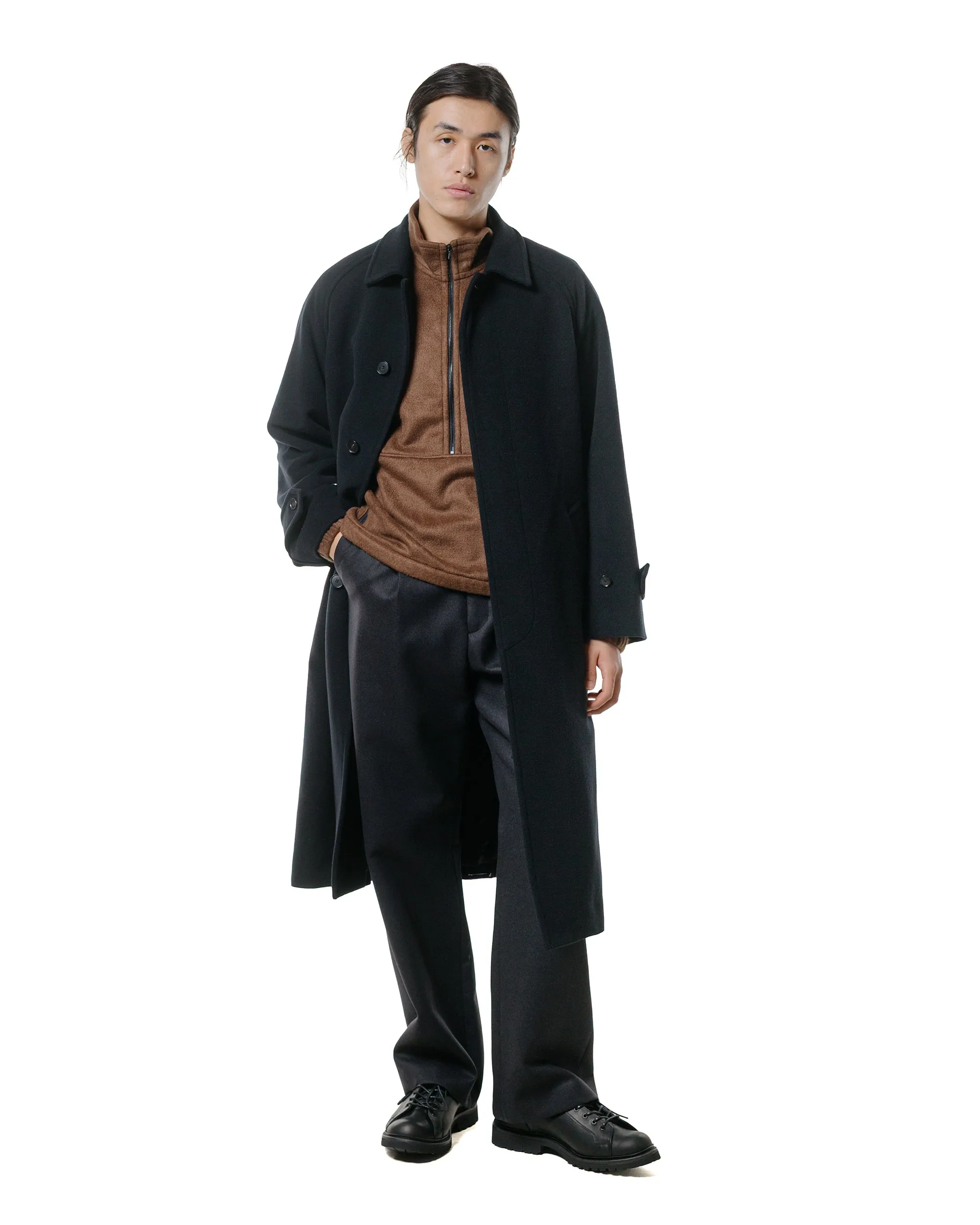 Auralee Super Fine Wool Mosser Soutien Collar Coat Black sold by Lost & Found product image thumbnail 3