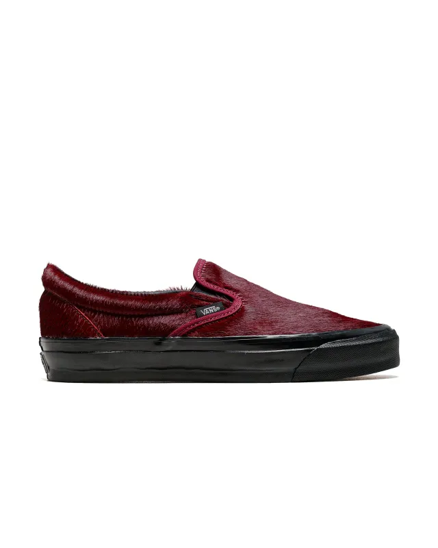 Vans Premium Slip-On Reissue 98 LX Pony Hair Burgundy sold by Lost & Found