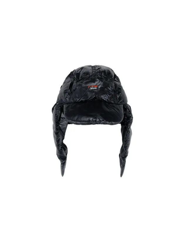 Nanga Mountain Lodge Down Ear Flap Cap Black sold by Lost & Found