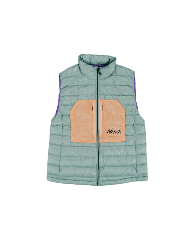 Nanga Ultilight Down Vest Packable Aloe Green sold by Lost & Found