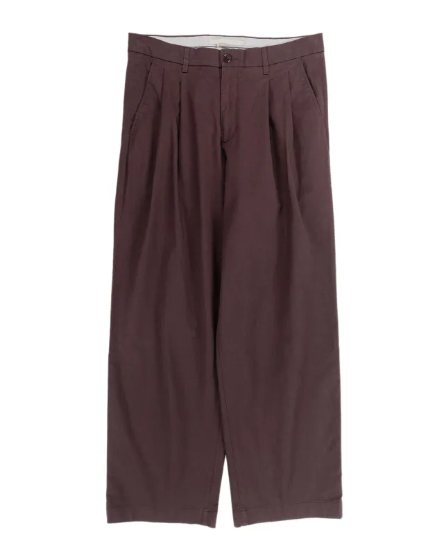 Norse Projects Benn Relaxed Twill Pleated Trouser Seal Brown sold by Lost & Found