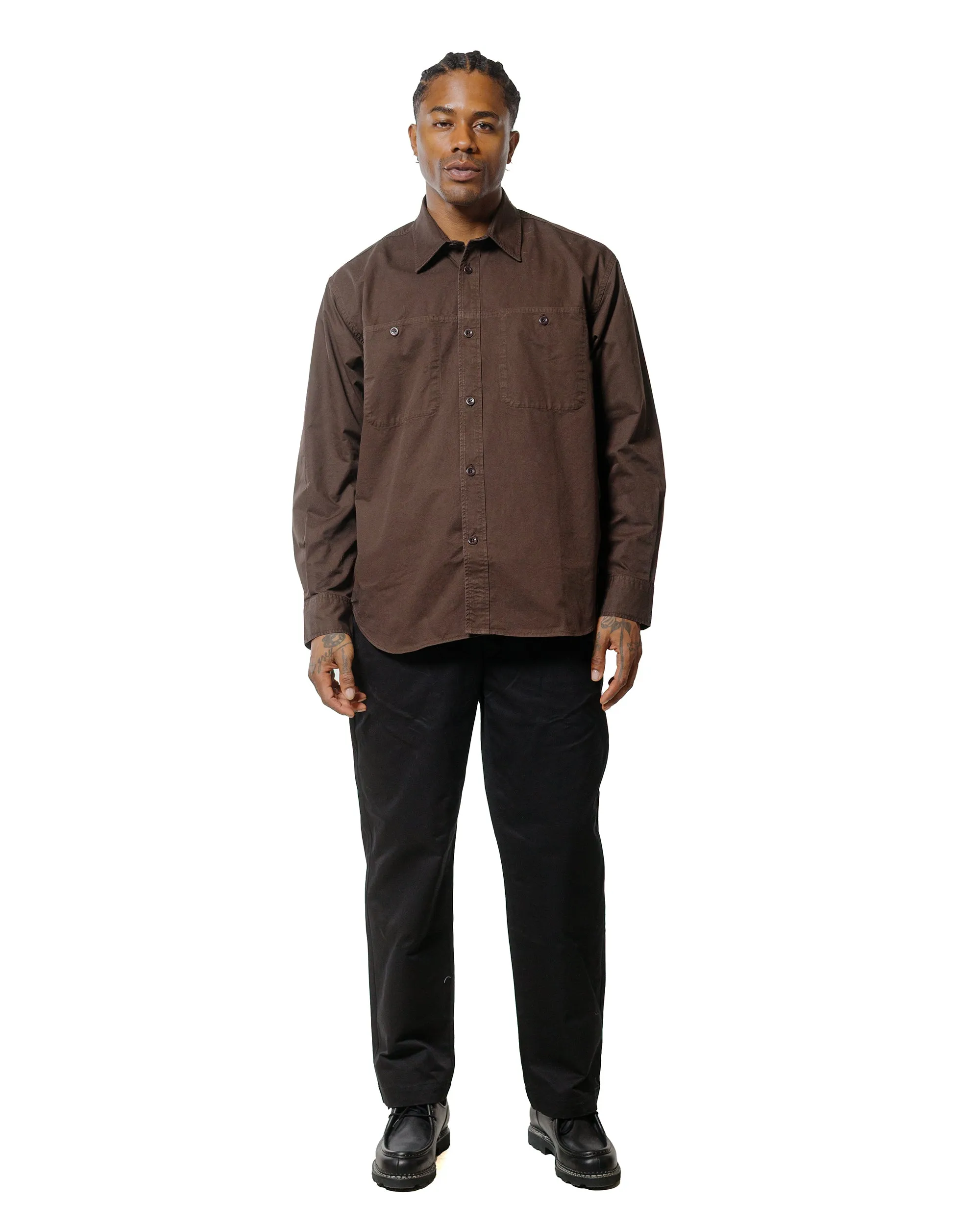 Norse Projects Julius Mineral Dyed Overshirt Shirt Espresso sold by Lost & Found product image thumbnail 4