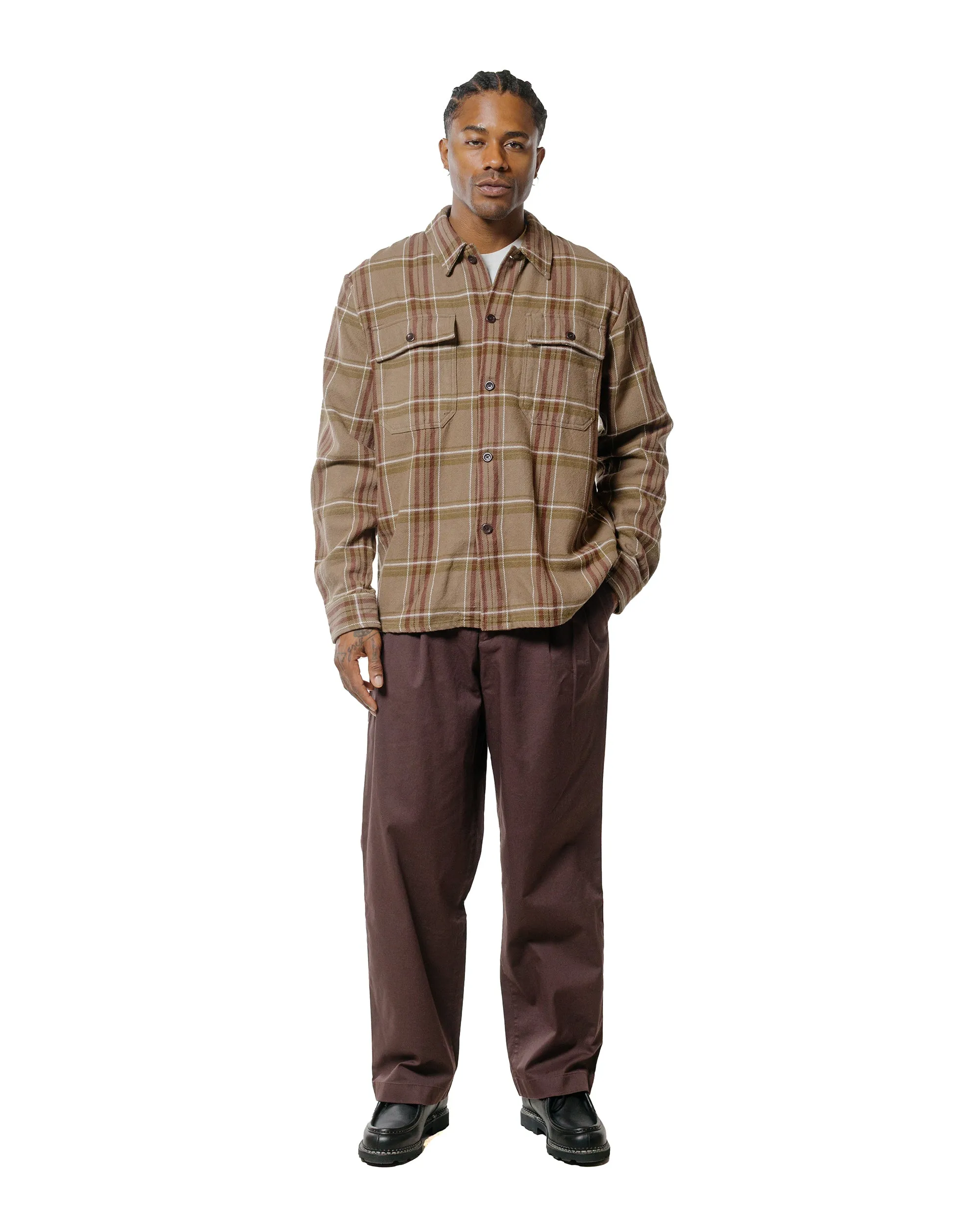 Norse Projects Hjalmer Heavy Twill Check Overshirt Walnut sold by Lost & Found product image thumbnail 4