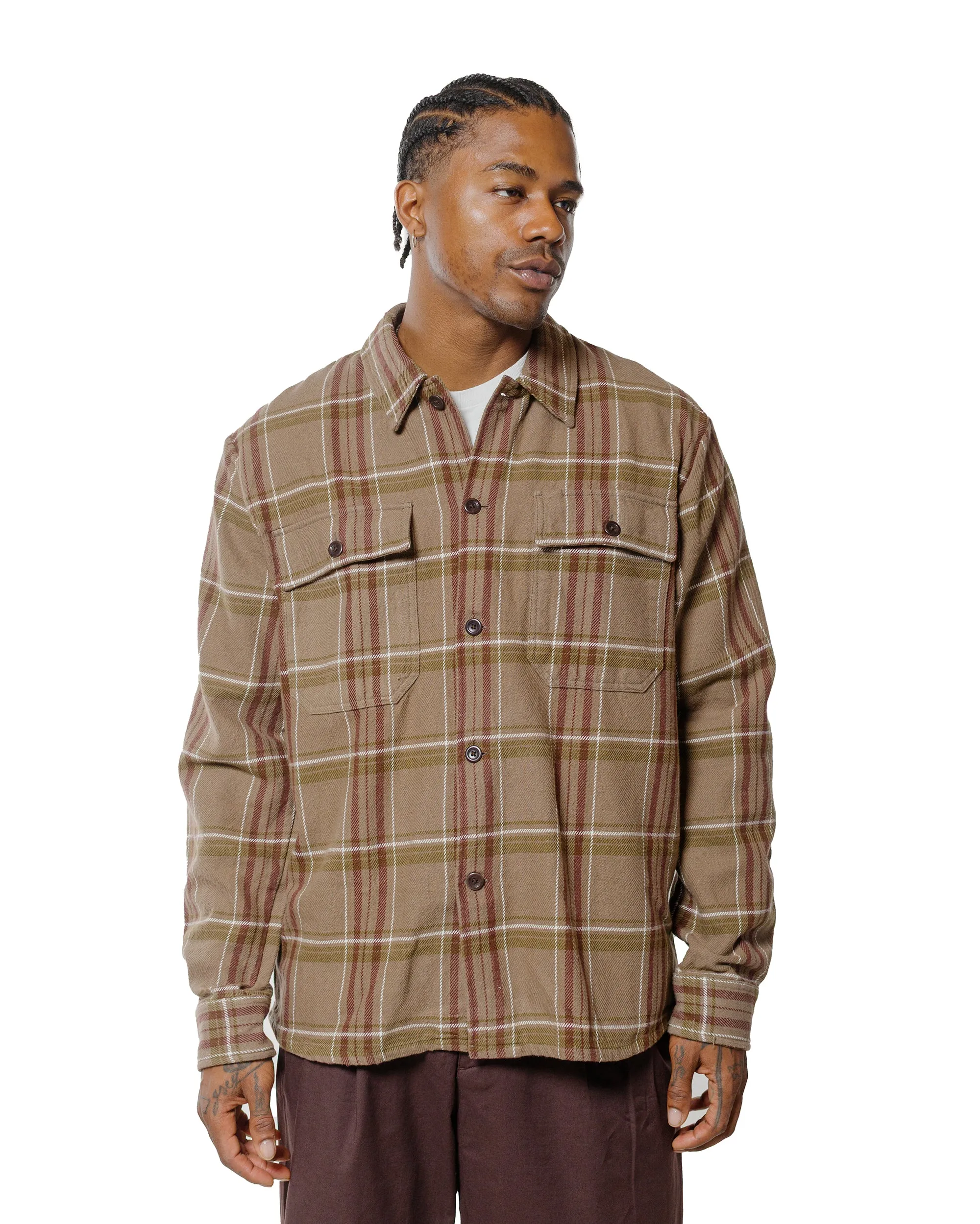Norse Projects Hjalmer Heavy Twill Check Overshirt Walnut sold by Lost & Found product image thumbnail 2