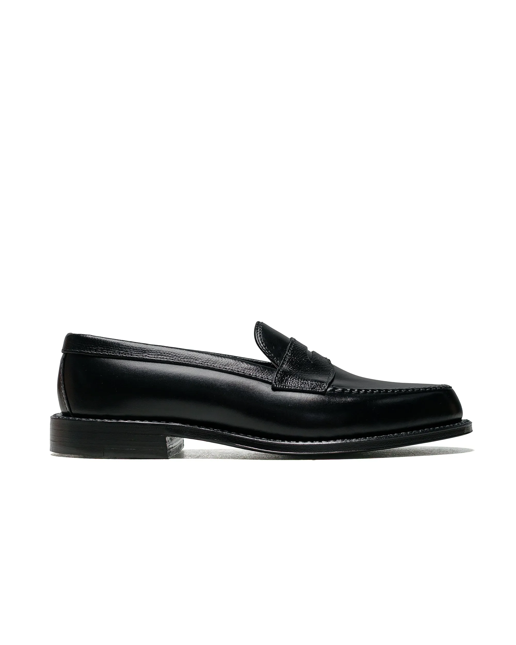 Alden Penny Loafer Black Calfskin/Black Alpine Grain G2201 sold by Lost & Found