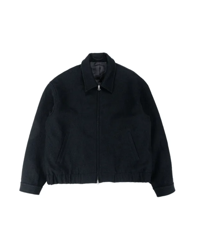 James Coward Machine Jacket Piece Dyed Black Wool Flannel sold by Lost & Found