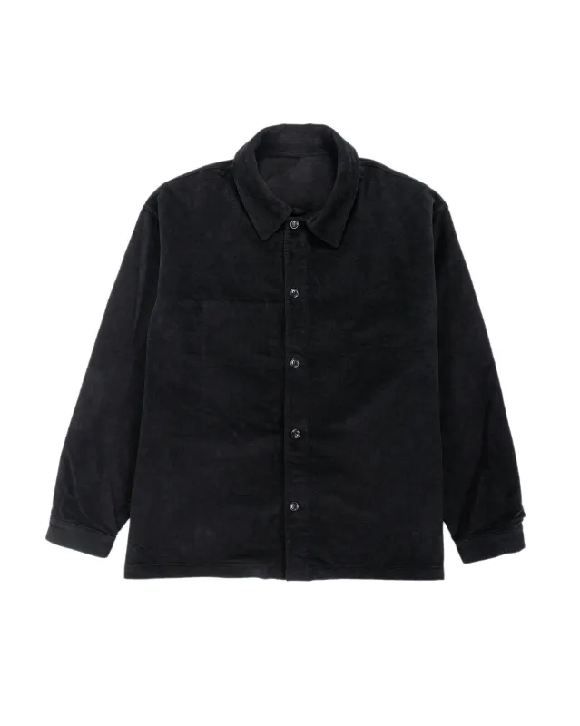 James Coward Signal Shirt Black Cotton Moleskin made by James Coward