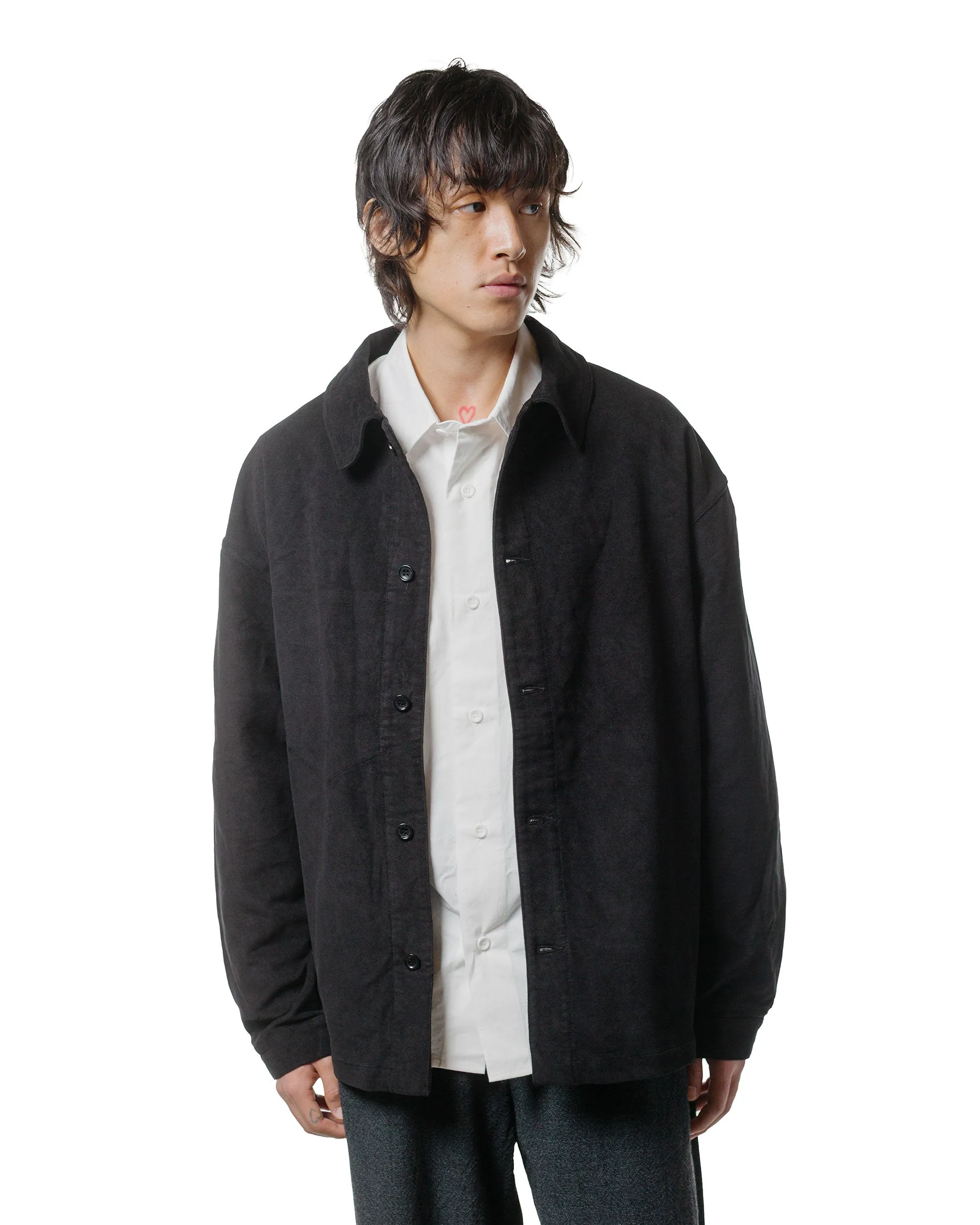 James Coward Signal Shirt Black Cotton Moleskin sold by Lost & Found product image thumbnail 2